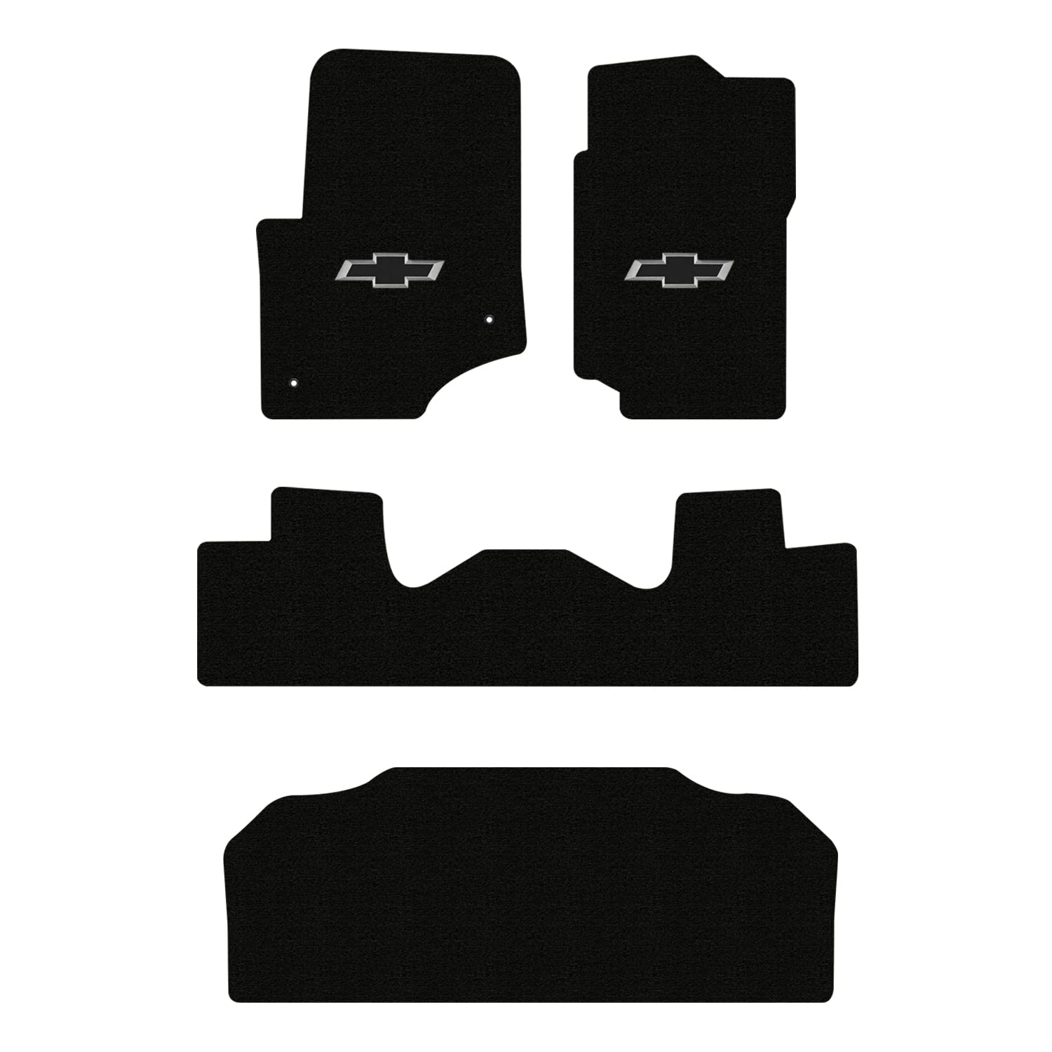 Premium Custom-Fit Carpet Floor Mats for 2002-2006 Chevy Trailblazer & Trailblazer EXT - Black Bowtie Design (4-Piece Set, Charcoal) | Luxury Car Interior Protection & All-Weather Floor Liners for SUV Owners