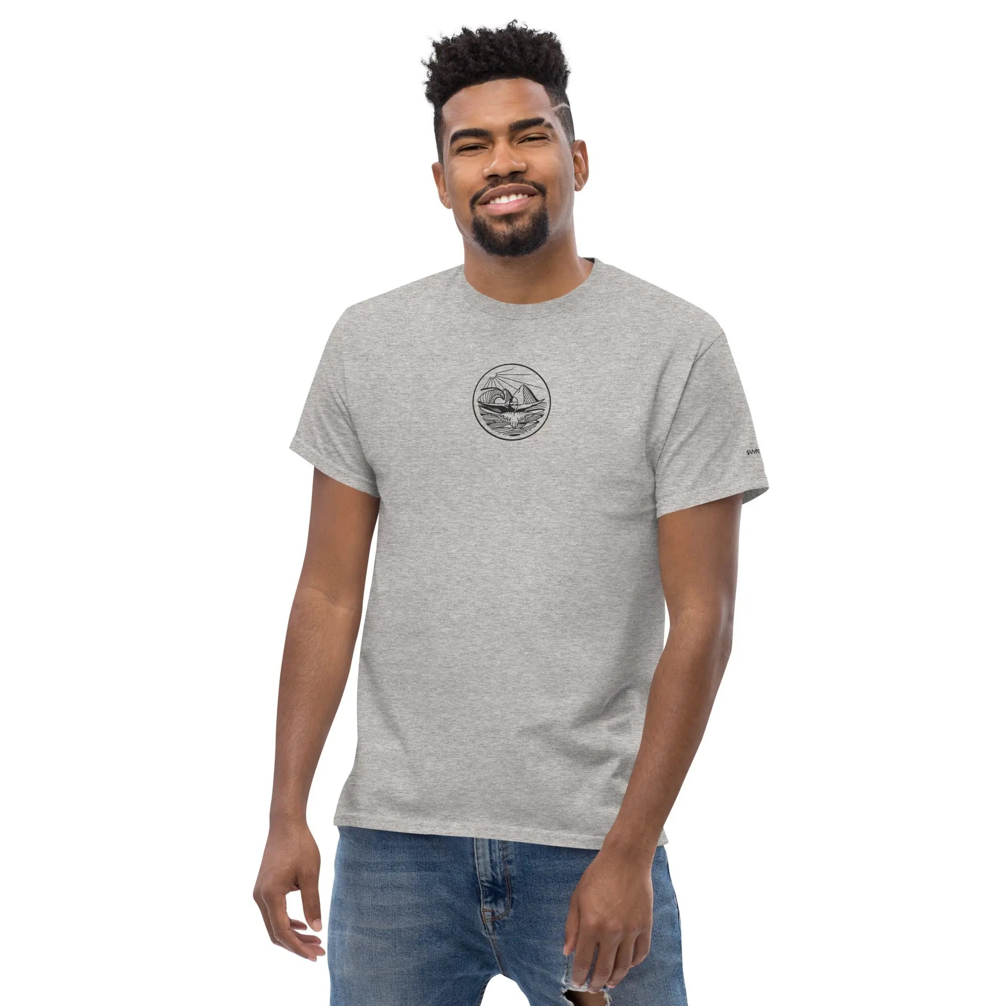 Designer Mountain Swimmer Graphic T-Shirt - Unisex Casual Tee for Men & Women | Perfect for Outdoor Adventures, Beach Trips, and Streetwear Fashion