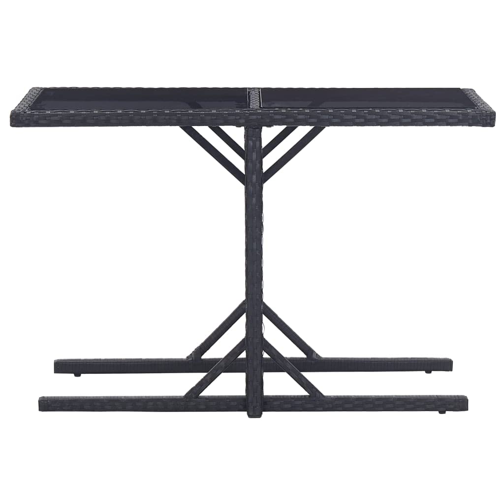 vidaXL 3-Piece Patio Dining Set - Outdoor Table & Chairs, Black Farmhouse Garden Furniture for Backyard, Deck, or Poolside Dining