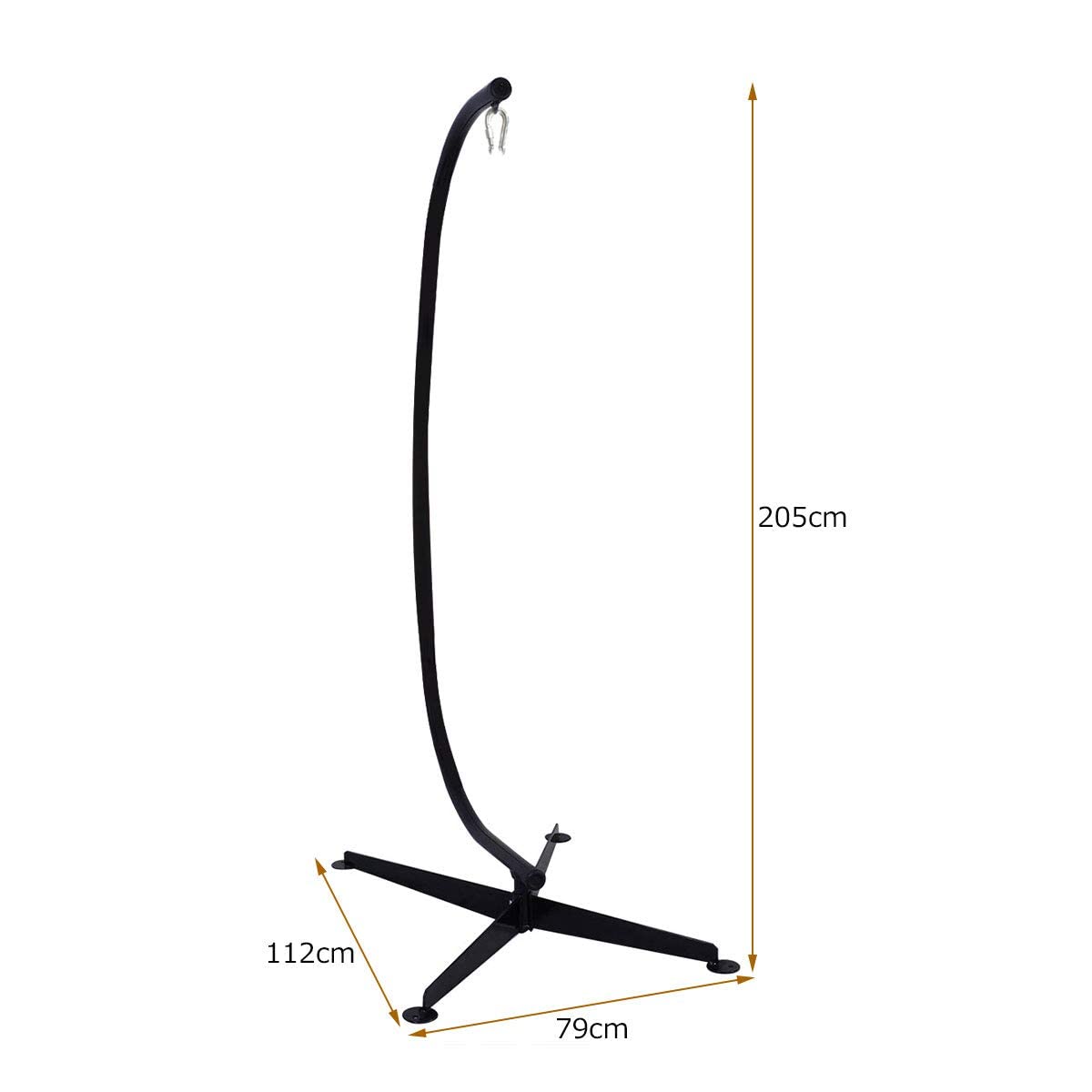 HAPPYGRILL C-Shaped Hammock Stand Replacement - Heavy Duty Steel Hanging Chair Stand for Indoor/Outdoor Porch, Patio, Garden & Backyard Relaxation