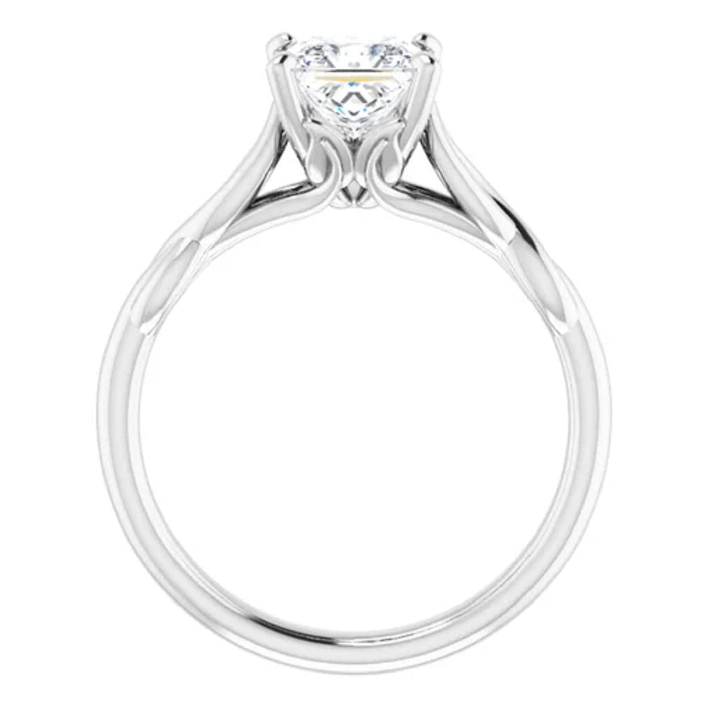 10K Solid White Gold Handmade Princess Cut Moissanite Engagement Ring - 1 CT Solitaire Wedding Band for Women, Bridal Proposal Jewelry - Perfect for Anniversaries, Valentine's Day & Special Occasions