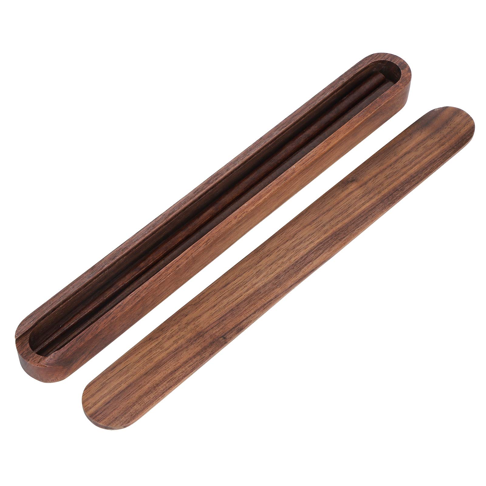 Premium Black Walnut Wooden Chopsticks - FASJ Reusable Cooking & Eating Chopsticks for Asian Cuisine, Camping, Picnics & Home Dining (Set of 4)