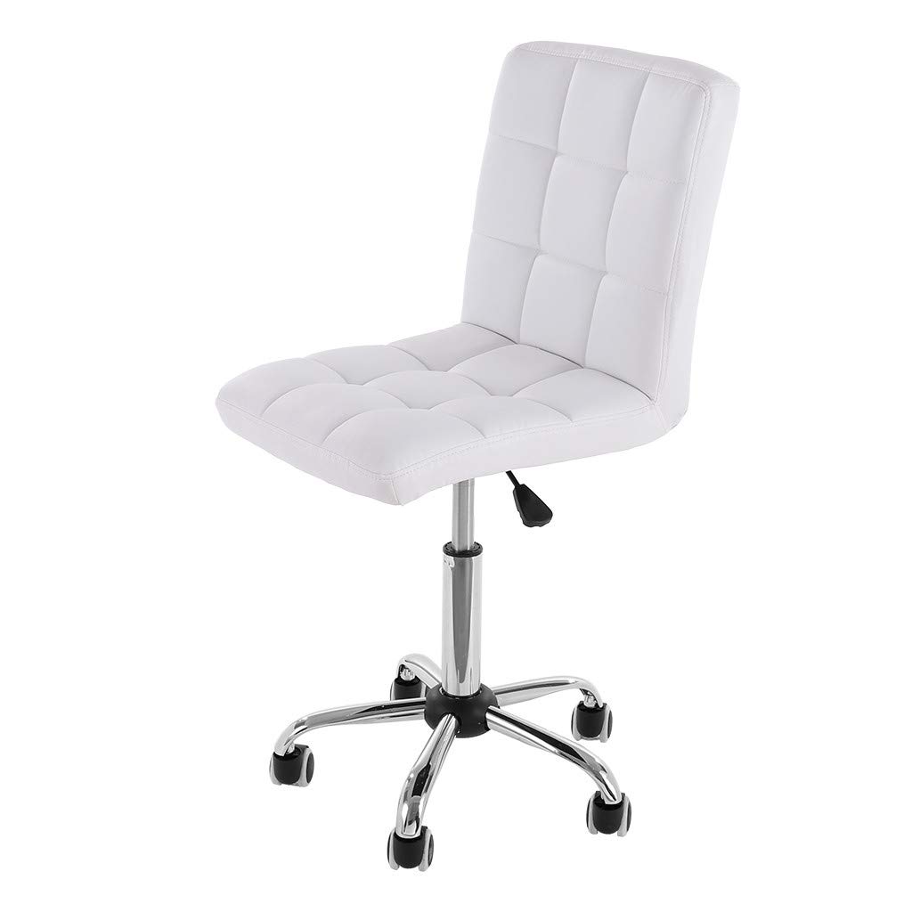 MiaoC Black Adjustable Armless Mid Back Swivel Office Chair - PU Leather Computer Desk Chair for Home & Office Workspace, Gaming, Study, and Conference Rooms