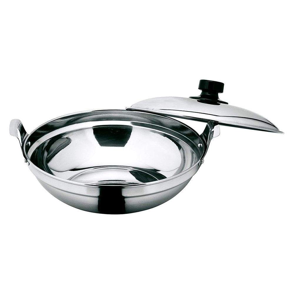 Premium Ichibishi Stainless Steel Double Handle Cooking Pot - 5QT/4.7L Soup Pot with Lid, Induction Compatible - Perfect for Boiling, Stewing & Family Meal Preparation