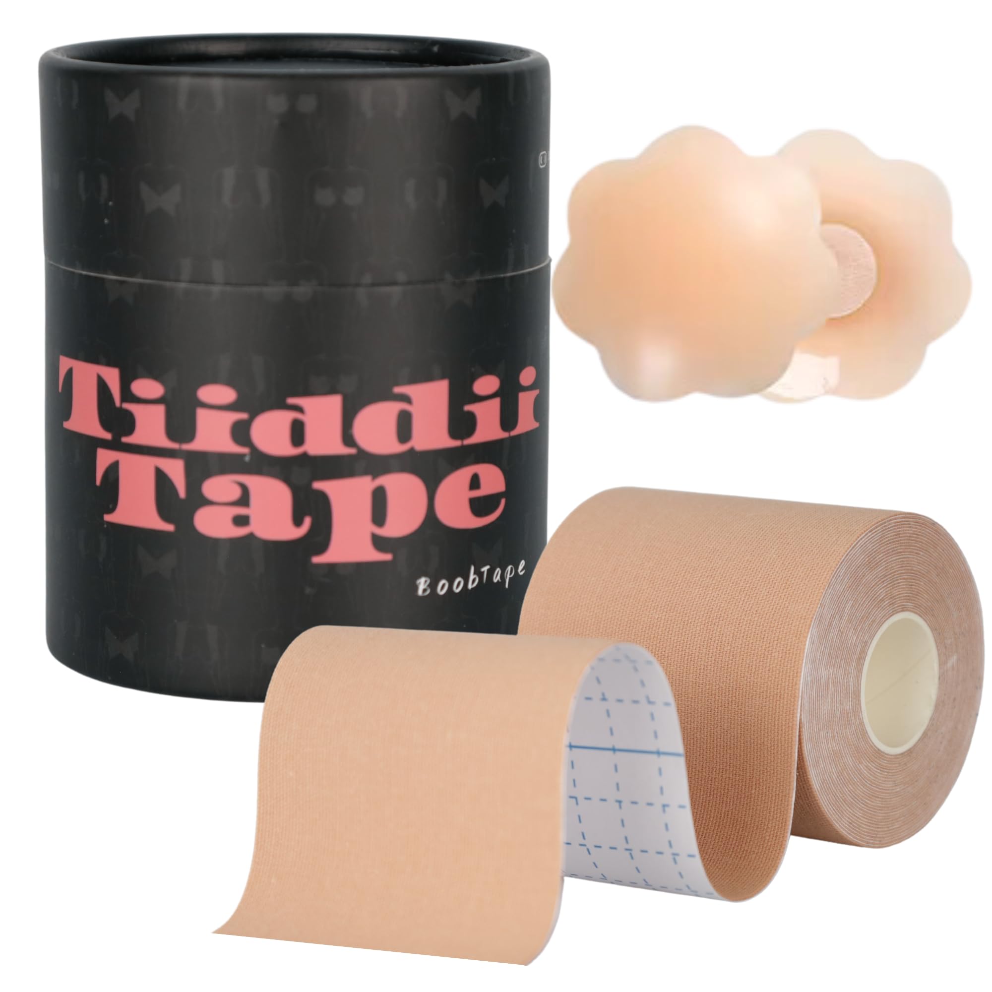 TIDDII TAPE: Premium Breast Lift Tape & Boob Support Kit - Skin-Safe Body Tape for Push Up, Strapless Dresses & Backless Outfits - Perfect for Weddings, Parties & Special Occasions