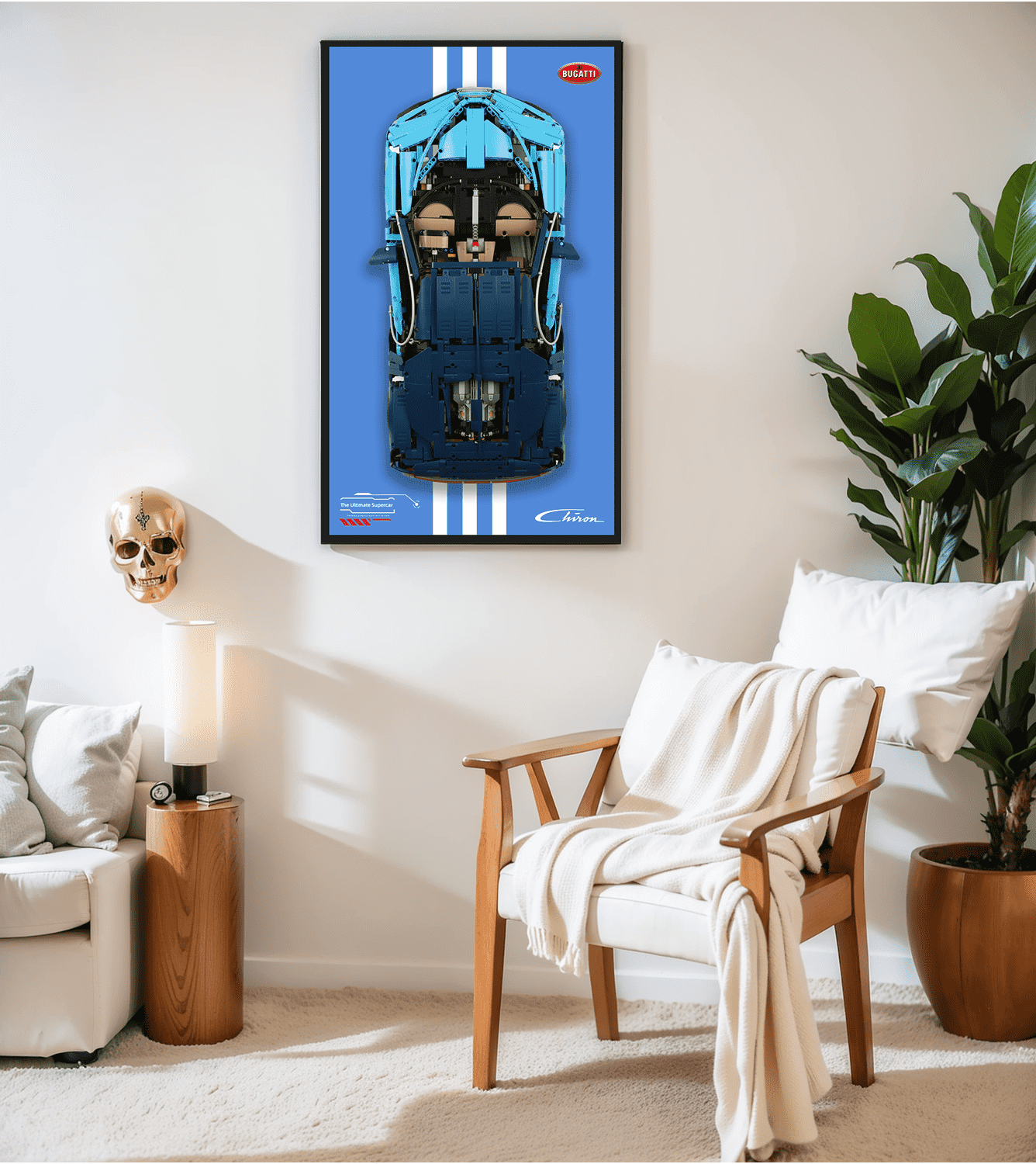 Lego 42083 Technic™ Bugatti Chiron Display Wall Frame - Showcase Your Lego Car Collection - Perfect for Home Office, Game Room, and Gift for Lego Enthusiasts