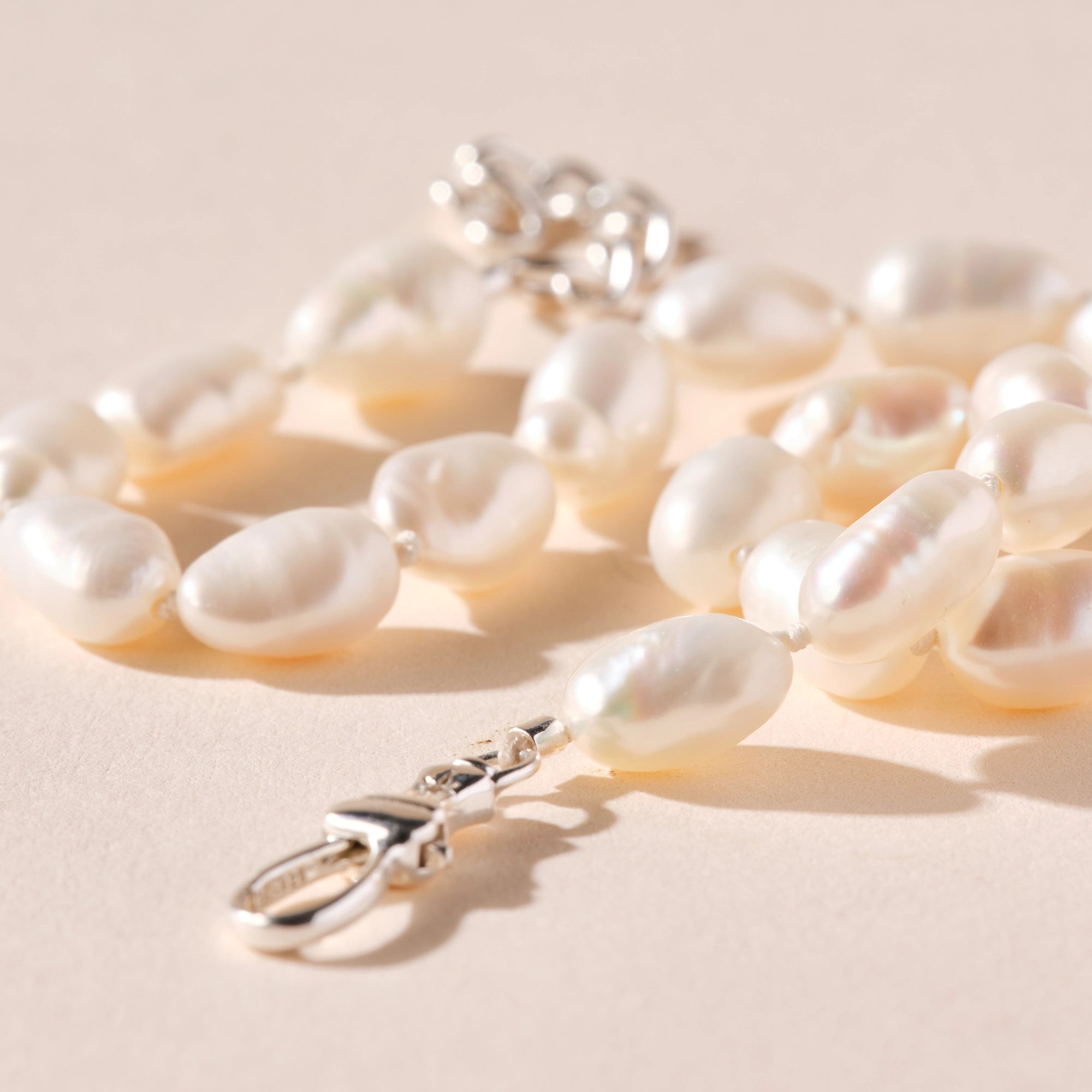 Elegant Pearl Beaded Anklet with Sterling Silver, Natural Pearls & Brilliant Diamonds – Perfect for Beach Weddings, Summer Outfits & Boho Fashion