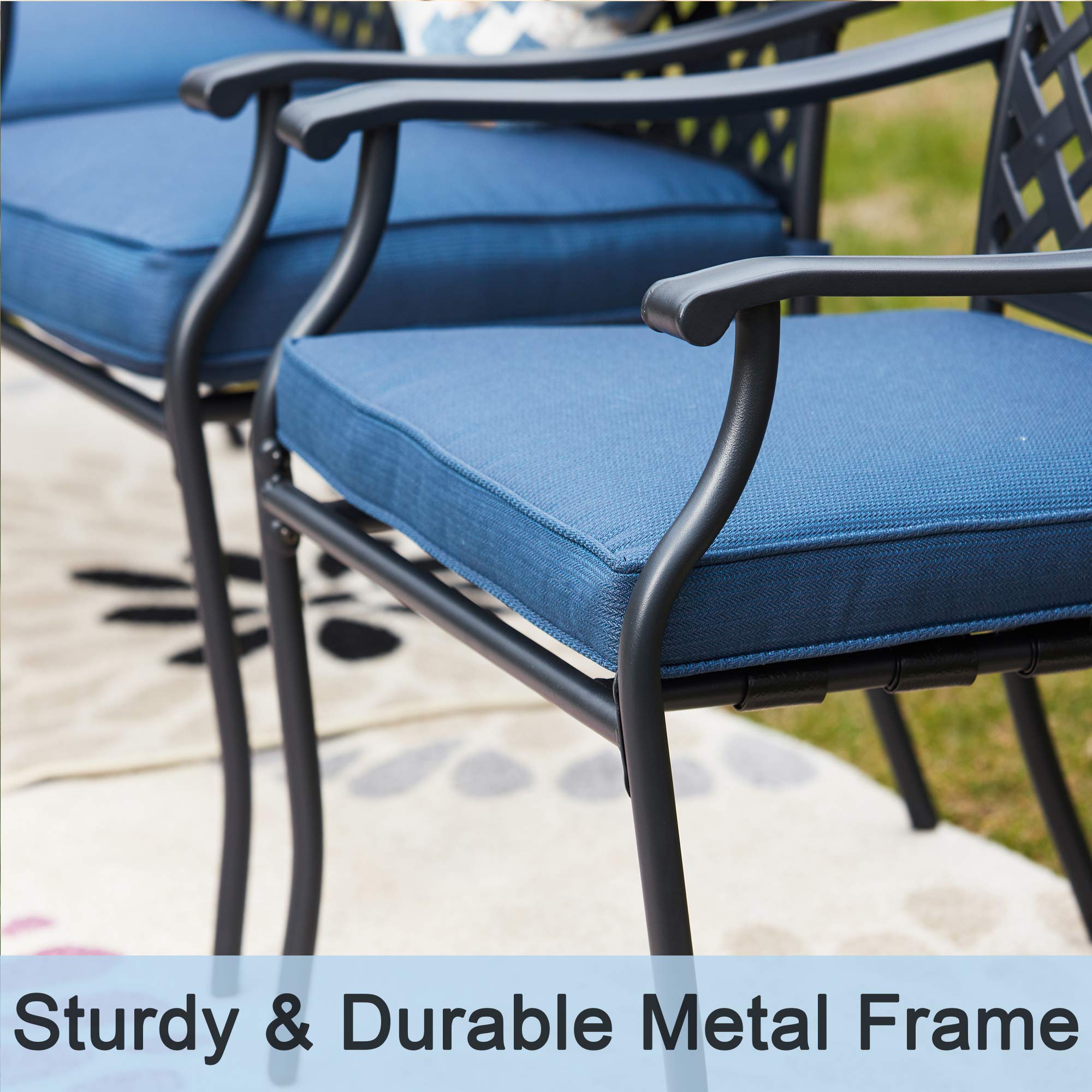 **PatioFestival 4-Piece Outdoor Dining Chairs Set - Steel Frame with 3.1