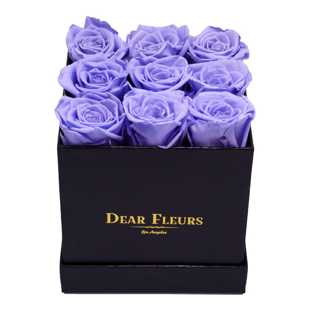 Real Preserved Roses That Last 1 Year | Luxury Lavender Roses in Black Leather Gift Box | Perfect for Anniversaries, Valentine's Day & Home Decor