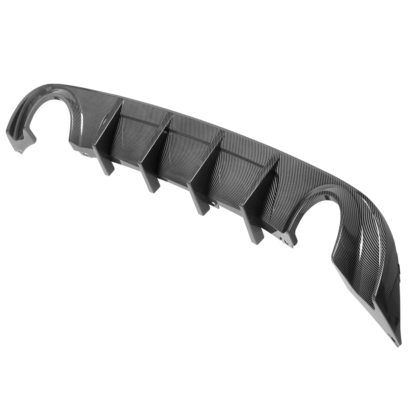 IKON MOTORSPORTS Rear Bumper Diffuser for 2015-2023 Dodge Charger Base & SXT - Carbon Fiber Print PP Lip Splitter | Enhances Aerodynamics & Sporty Look for Street Racing & Car Shows