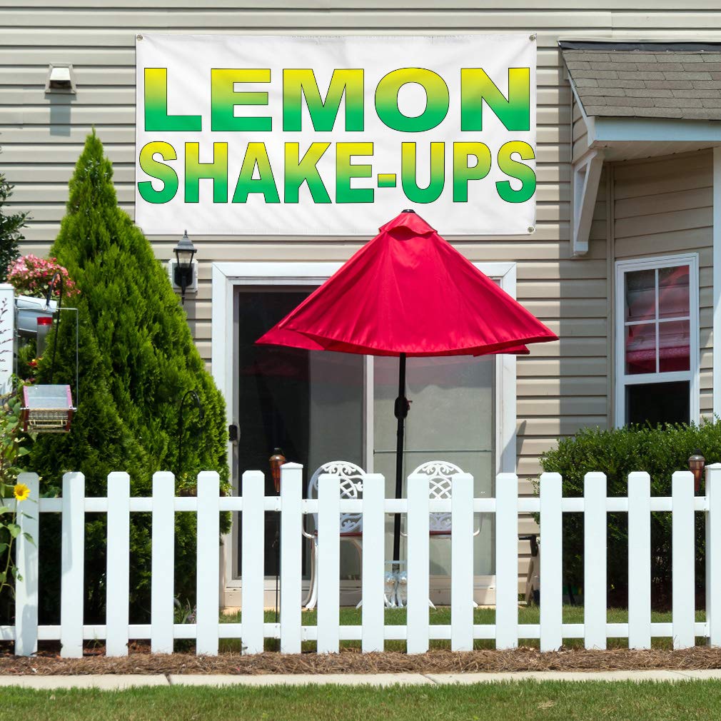 Vinyl Banner - 60x144 Inches, Weatherproof Outdoor Sign with 10 Grommets for Lemon Shake-Up Stands, Lime Food Bars, Restaurants & Food Trucks - Perfect for Yard Signs, Industrial Use & Outdoor Advertising