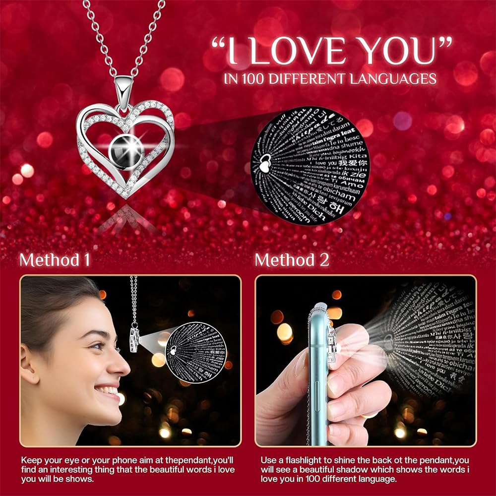 Vanleonet Preserved Blue Real Rose Heart Necklace - I Love You Jewelry, Perfect Birthday Gift for Mom, Wife, Girlfriend, Grandma, Mothers Day, Christmas, Anniversary, Romantic Women’s Gift for Special Occasions
