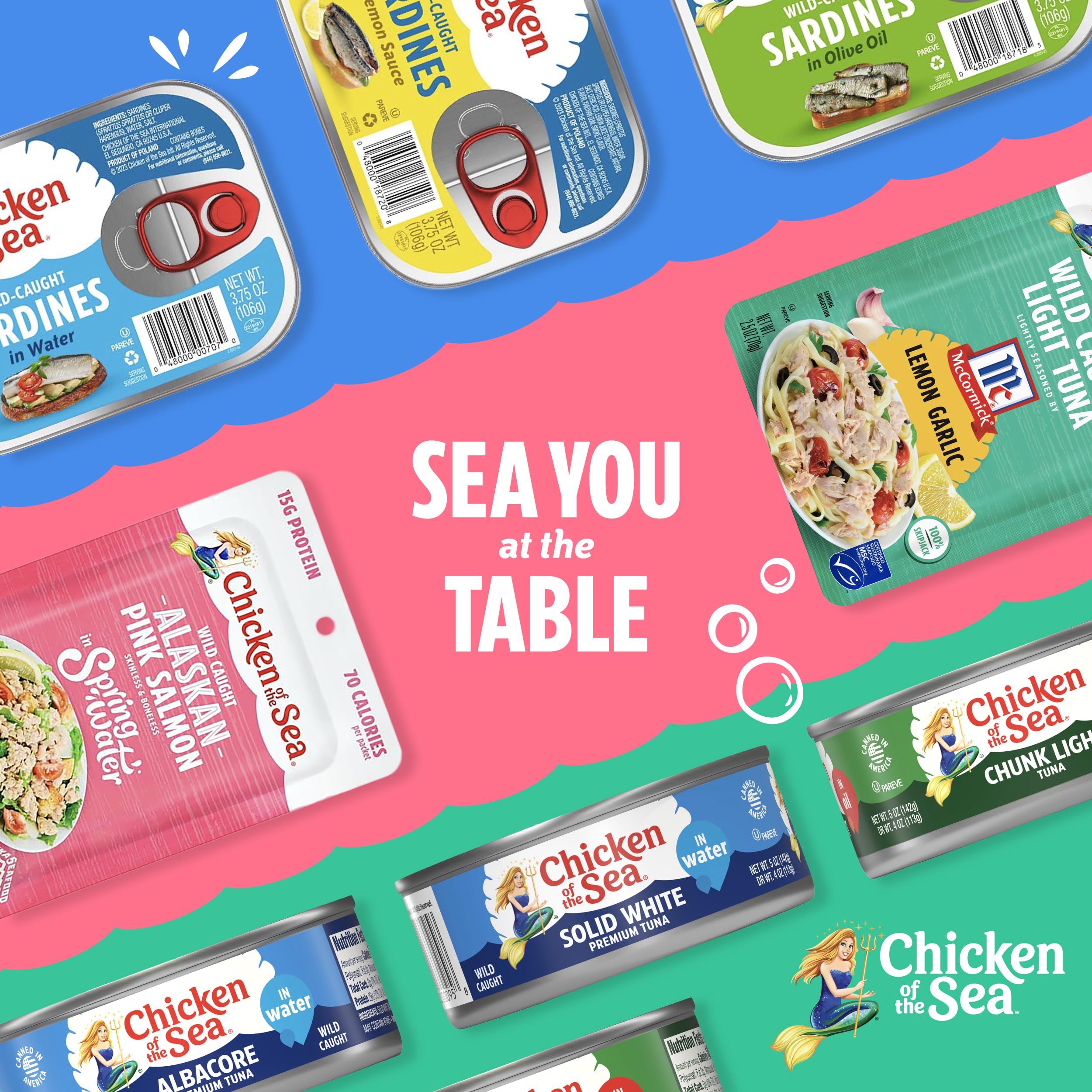 Wild Caught Light Tuna Packets - Chicken of the Sea, 2.5oz (12 Pack) | Lightly Seasoned Dill Tuna Salad | Perfect for Sandwiches, Salads & Healthy Snacks On-The-Go
