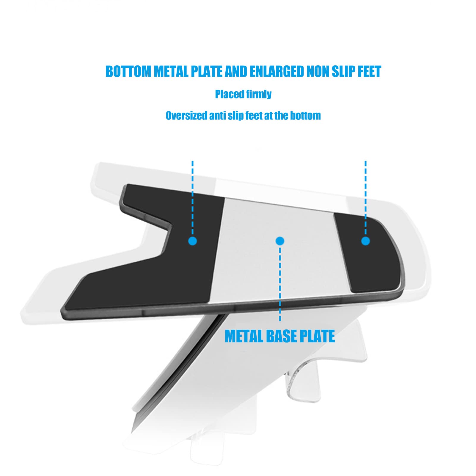 TOTITOM Wireless Charging Station for PS5 Controller - Dual Port Fast Charging Dock with Ambient Light, Compatible with PlayStation 5 Accessories (White) - Perfect for Gaming Setup & Nighttime Play