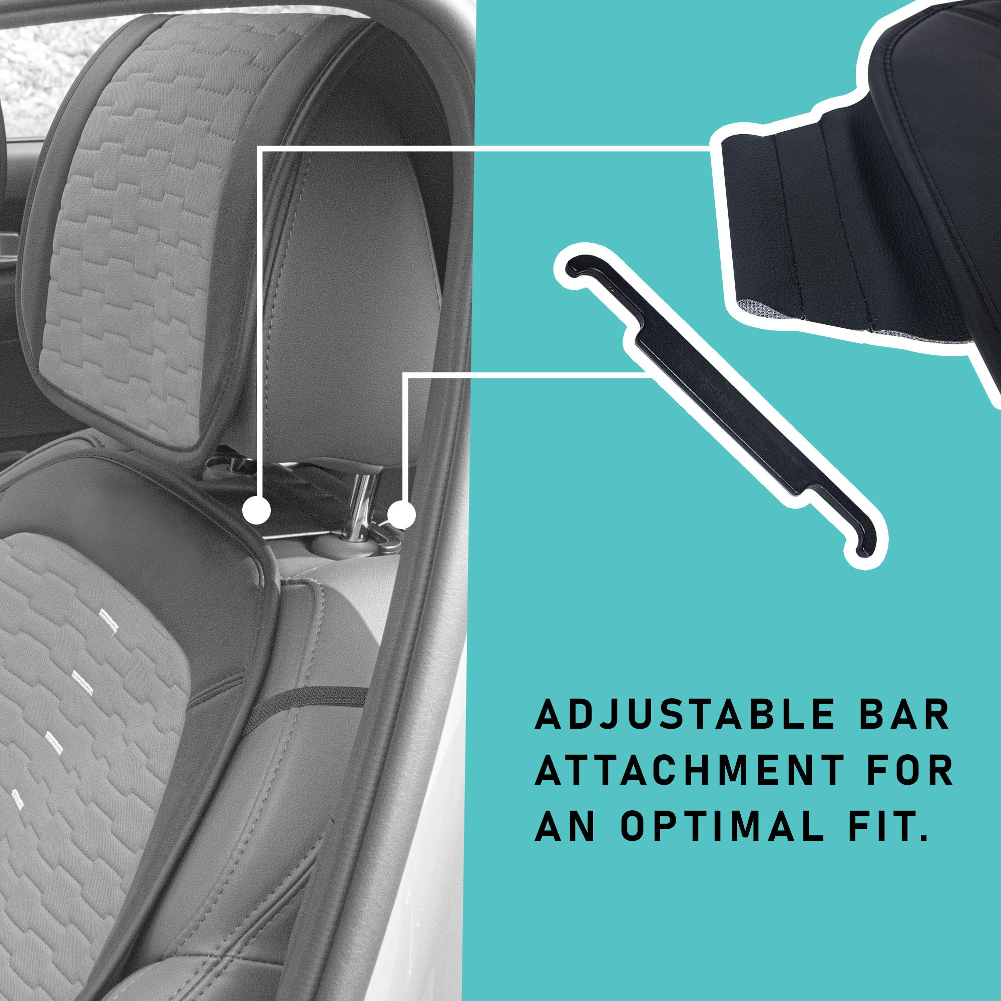 FH Group Universal Low Back Car Seat Covers - Airbag Compatible Front Set Cushions for SUV, Sedan, Van (Purple) | Comfortable & Protective Seat Covers for Daily Commute, Road Trips & Family Travel