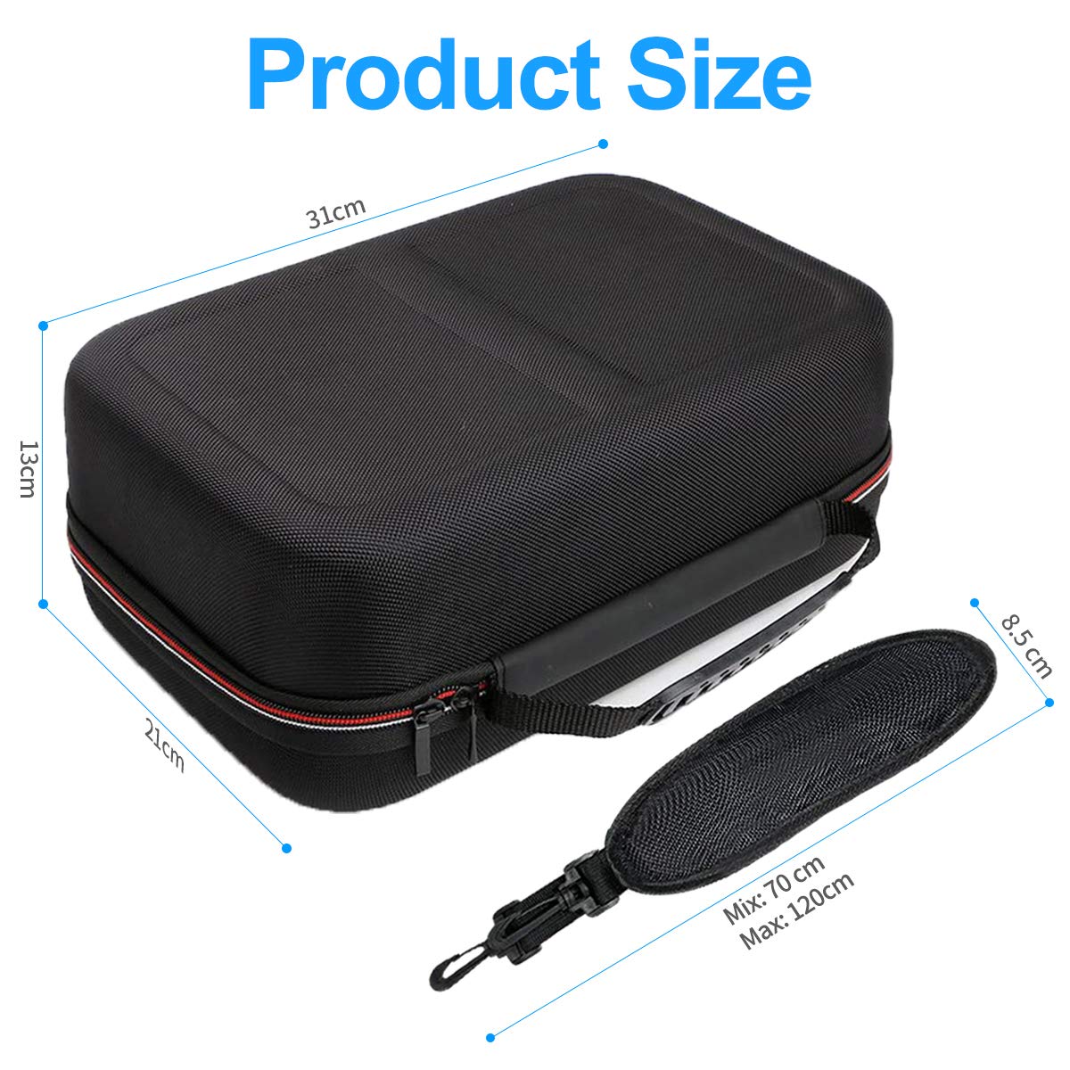Premium Hard Shell Carrying Case for Nintendo Switch Console & Joy-Con Controllers - Shockproof Protective Cover with Soft Lining & Adjustable Shoulder Strap (Black) - Perfect for Travel, Gaming On-The-Go & Accessories Storage