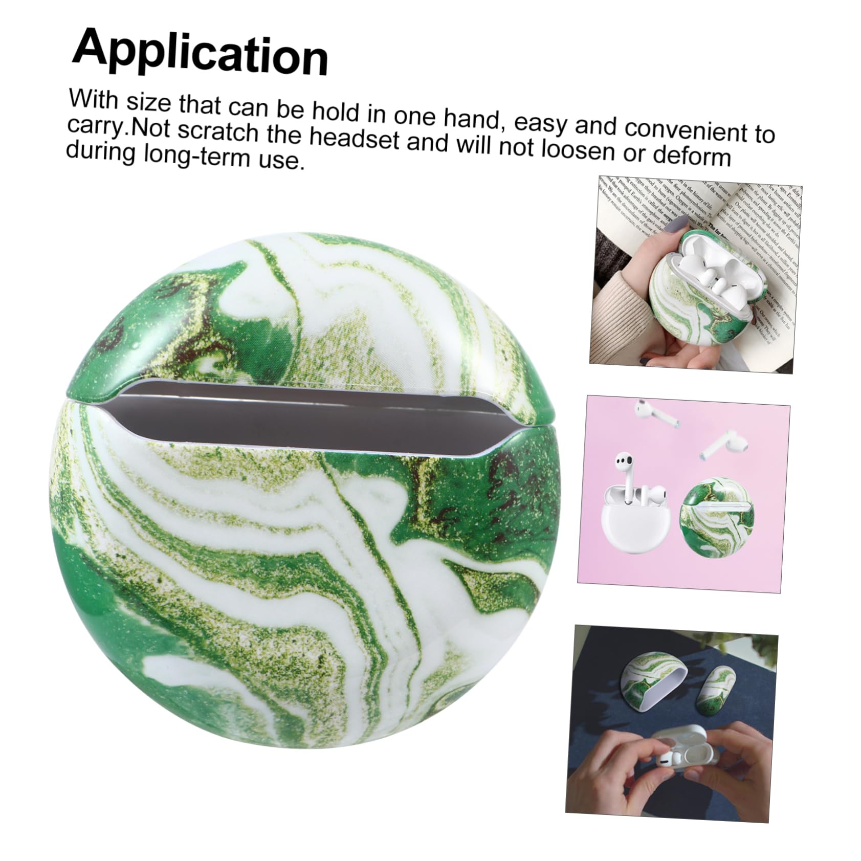 HOMSFOU Marble Wireless Earbud Case Cover - Compatible with Huawei FreeBuds, Stylish Marble Texture Protective Cover (1-Pack) - Perfect for Travel, Workout & Daily Use