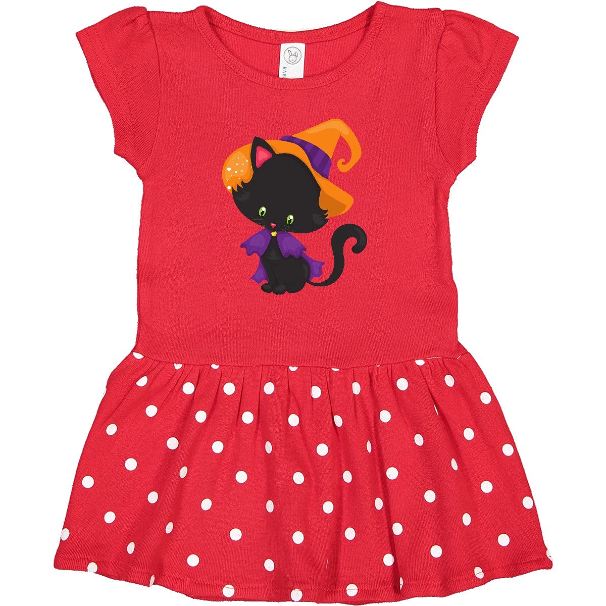 Inktastic Halloween Cat Infant Dress - Cute Black Cat with Witch Hat Costume for Baby Girls & Boys | Perfect for Halloween Parties & Photo Shoots