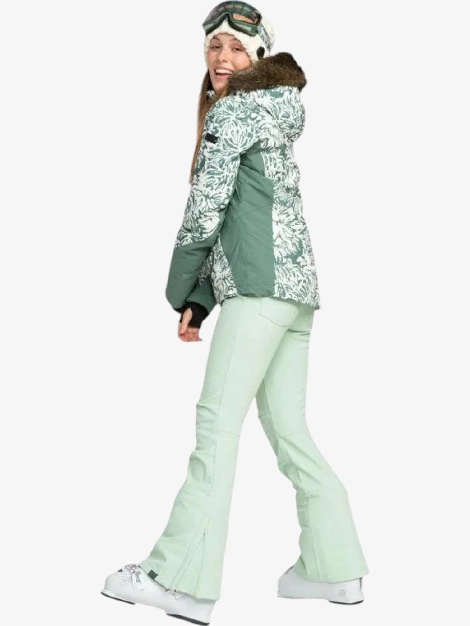 Roxy Premium Green Snow & Jet Ski Jacket - Waterproof Winter Coat for Women - Perfect for Skiing, Snowboarding & Water Sports Adventures