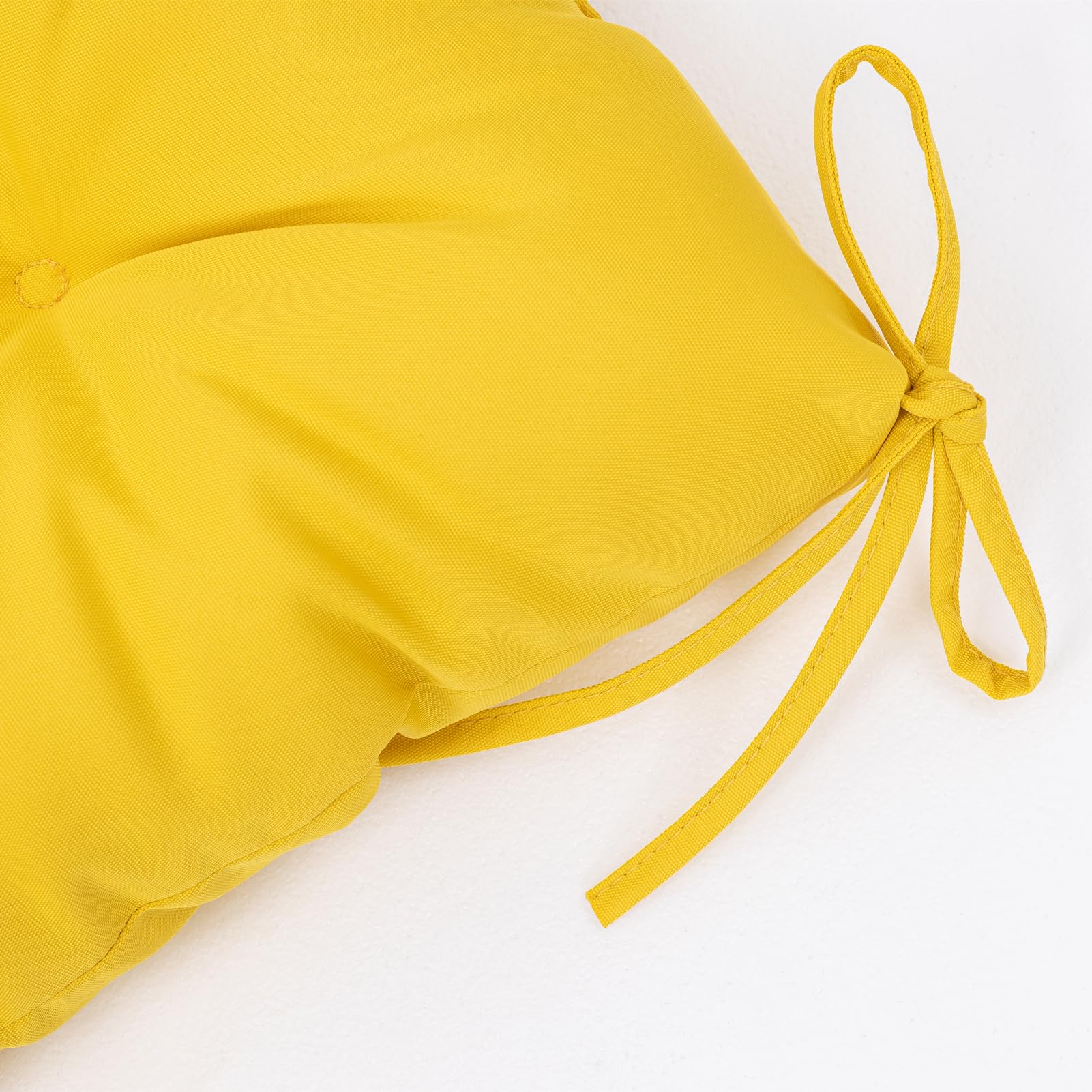 QILLOWAY Outdoor Seat & Back Chair Cushion Set of 2 - Tufted Pillow Covers for Patio Furniture, Spring Summer Seasonal Replacement (Yellow) | Perfect for Garden, Poolside & Deck Chairs