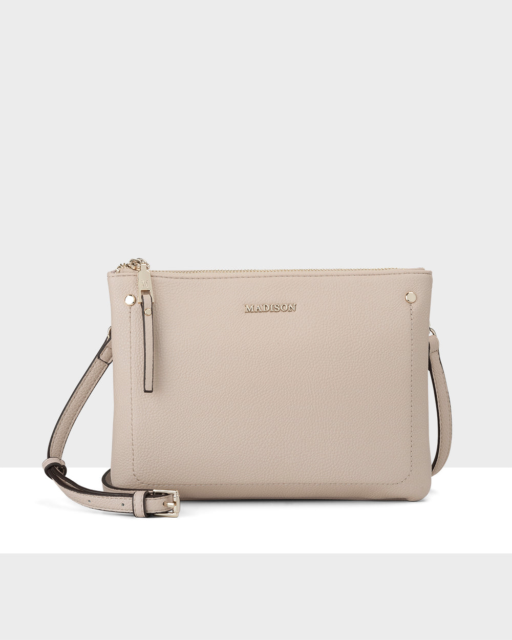 Charlotte Double Zip Crossbody Bag with Adjustable Graphic Strap - Stylish & Functional Purse for Women, Perfect for Travel, Shopping & Everyday Use