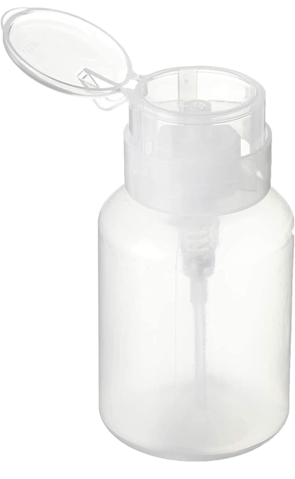2 Pack Lockable Push Down Pump Dispenser Bottle - 200ml (6.8oz) Empty Refillable Container for Nail Polish, Makeup Remover & Beauty Liquids with Black Top Cap - Perfect for Salon, Travel & Home Organization