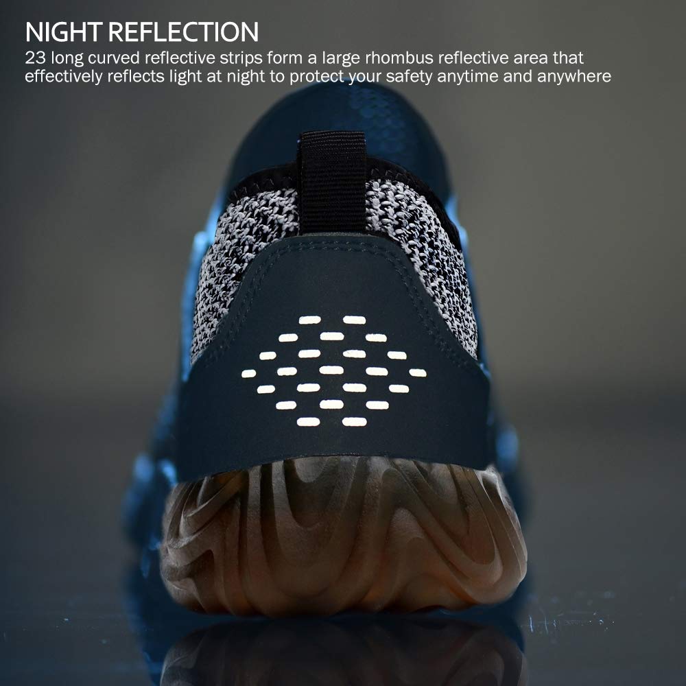 KINOW Steel Toe Safety Work Shoes for Men & Women - Slip Resistant Lightweight Industrial Construction Sneakers - Perfect for Outdoor Work, Warehouse, Construction Sites & Heavy Duty Jobs