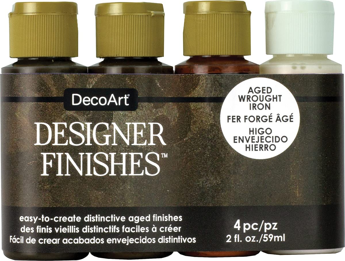 Deco Art Designer Series Paint Pack - 4/PKG Aged Wrought Iron Metallic Acrylic Paint for DIY Crafts, Furniture Restoration & Home Decor Projects