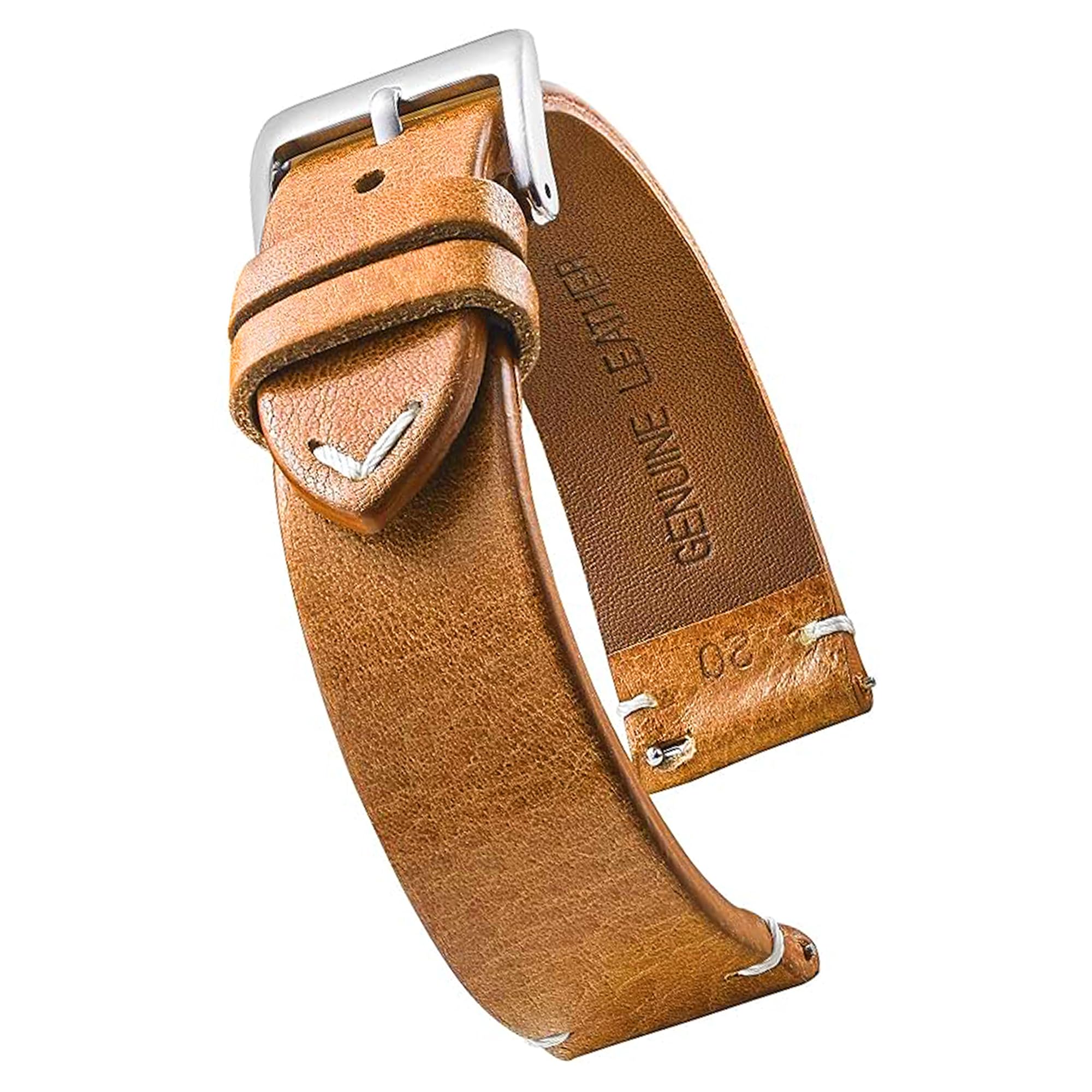 Vintage Leather Watch Strap - Quick Release Band for Men & Women | Smart & Traditional Watches | Durable & Stylish for Daily Wear