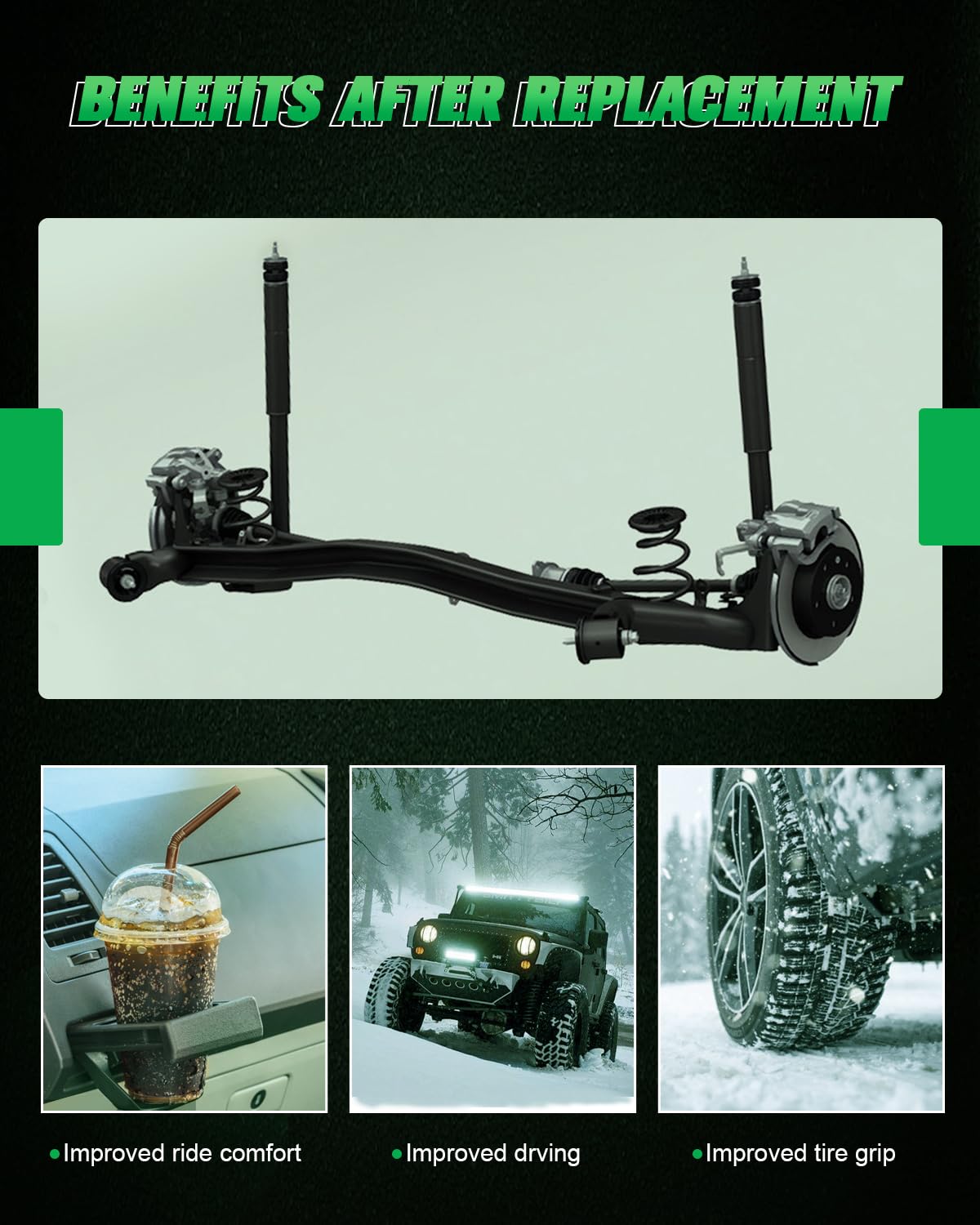 SCITOO Complete Shock Absorber & Strut Kit for Mitsubishi Outlander 2003-2004 - Front & Rear Suspension Replacement - Perfect for Off-Roading, Daily Commuting & Smooth Ride Comfort