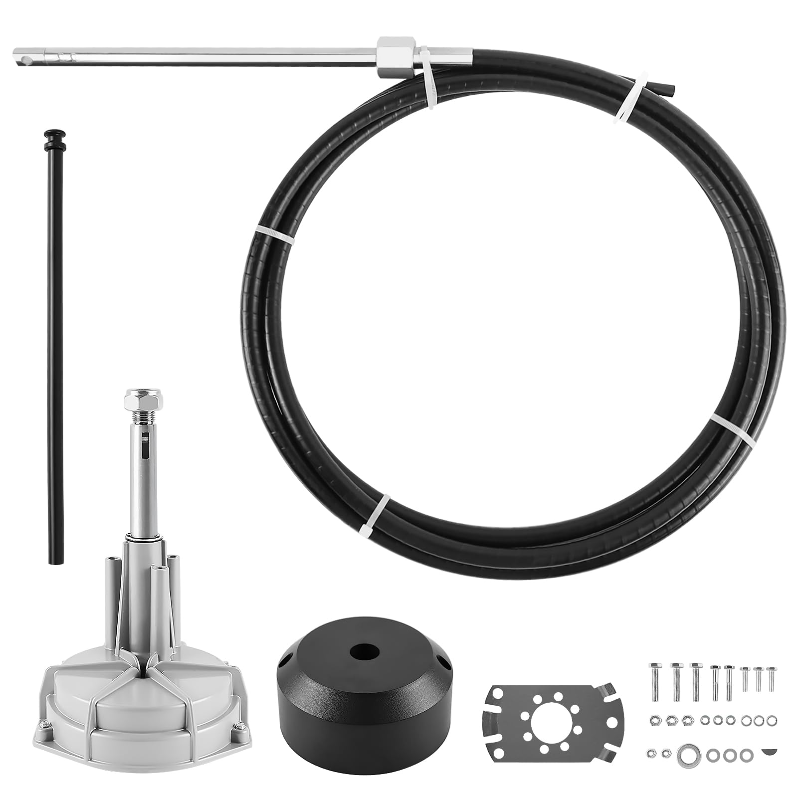 10ft Outboard Boat Steering System Kit with 3/4