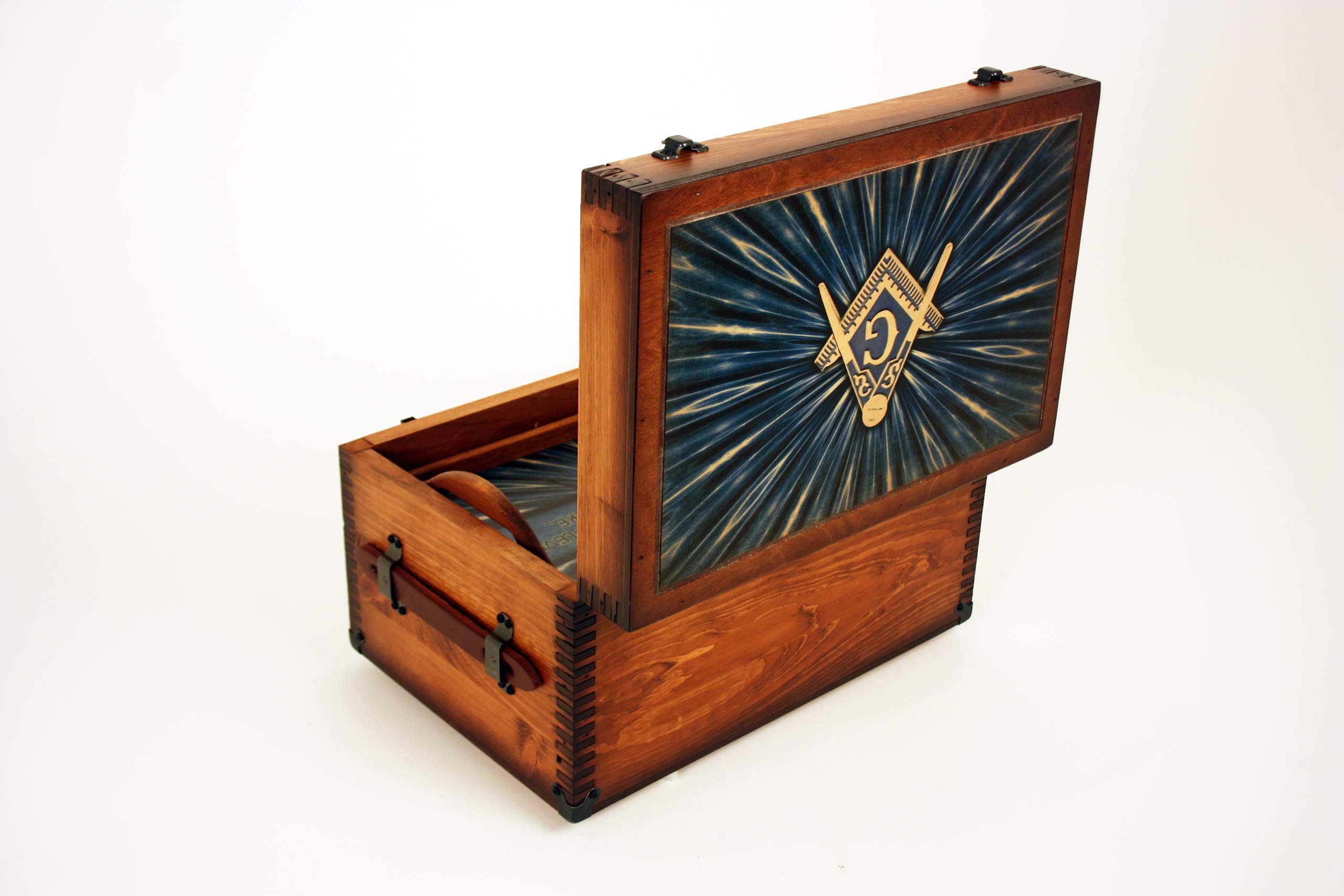Freemason Blue Compass and Square Keepsake Box - Masonic Lodge Decorative Storage for Jewelry, Rings & Memorabilia - Perfect for Fraternal Gifts, Lodge Decor & Masonic Collections
