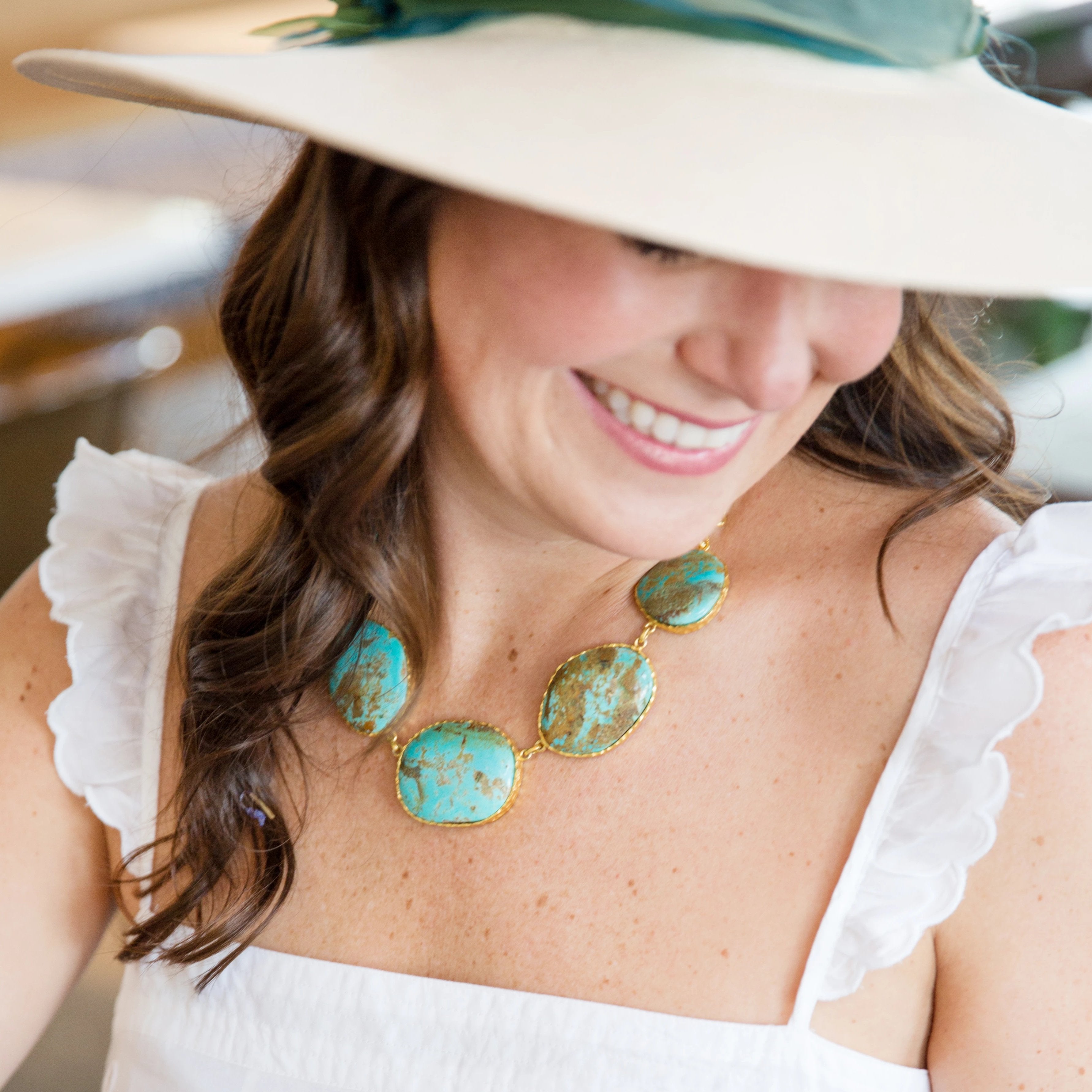 Elegant Turquoise Statement Necklace for Women | Boho Chic Jewelry for Parties, Weddings & Special Occasions