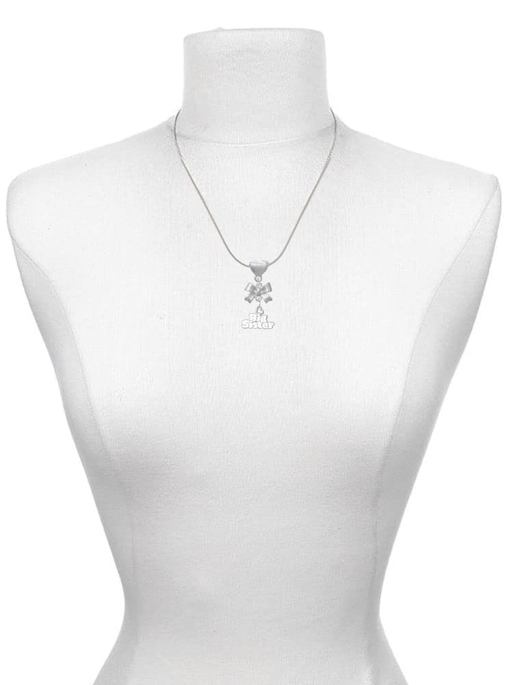 Delight Jewelry Silver-Tone 'Big Sister' Heart & Bow Pendant Necklace with 18+2