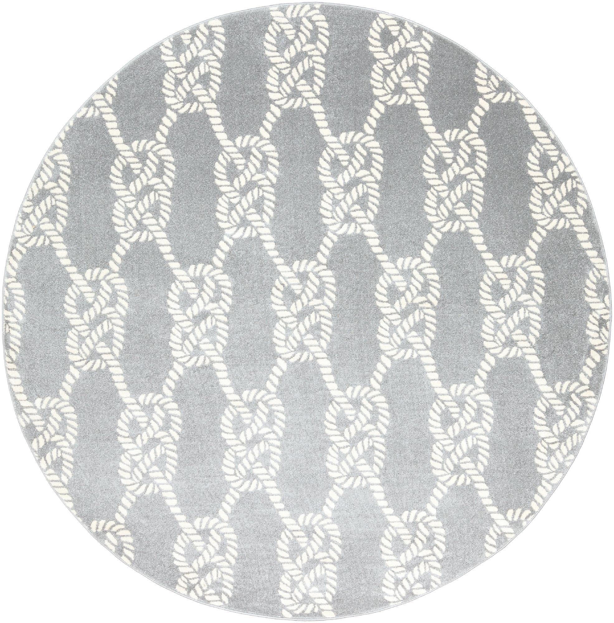Mark&Day 8ft Round Coastal Light Gray Area Rug - Soft & Durable Grey White Carpet for Living Room, Bedroom, Kitchen - Perfect for Boho & Coastal Decor (7'10