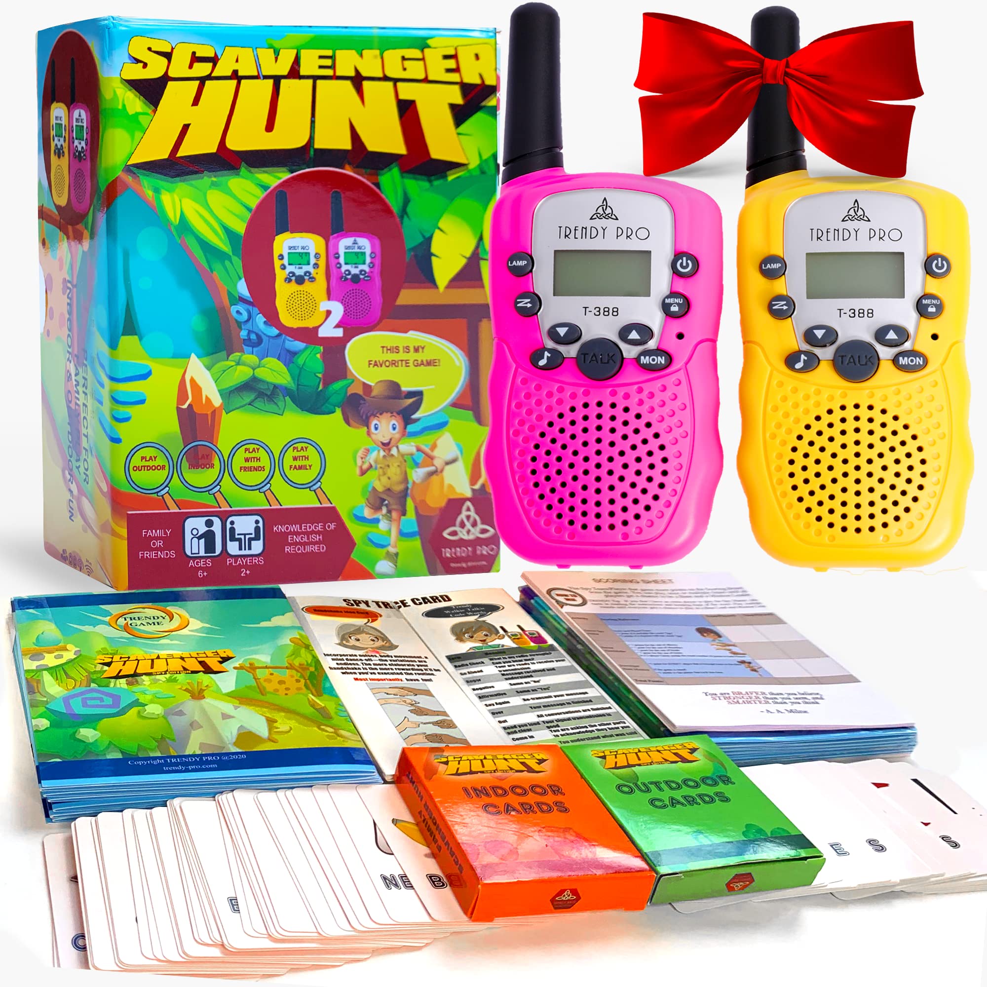 Outdoor Scavenger Hunt Game for Kids Ages 8-12 - Fun Walkie Talkie Set for Camping, Treasure Hunts & Spy Missions - Family Board Game for Boys & Girls - Perfect for Rainy Day Activities & Outdoor Adventures