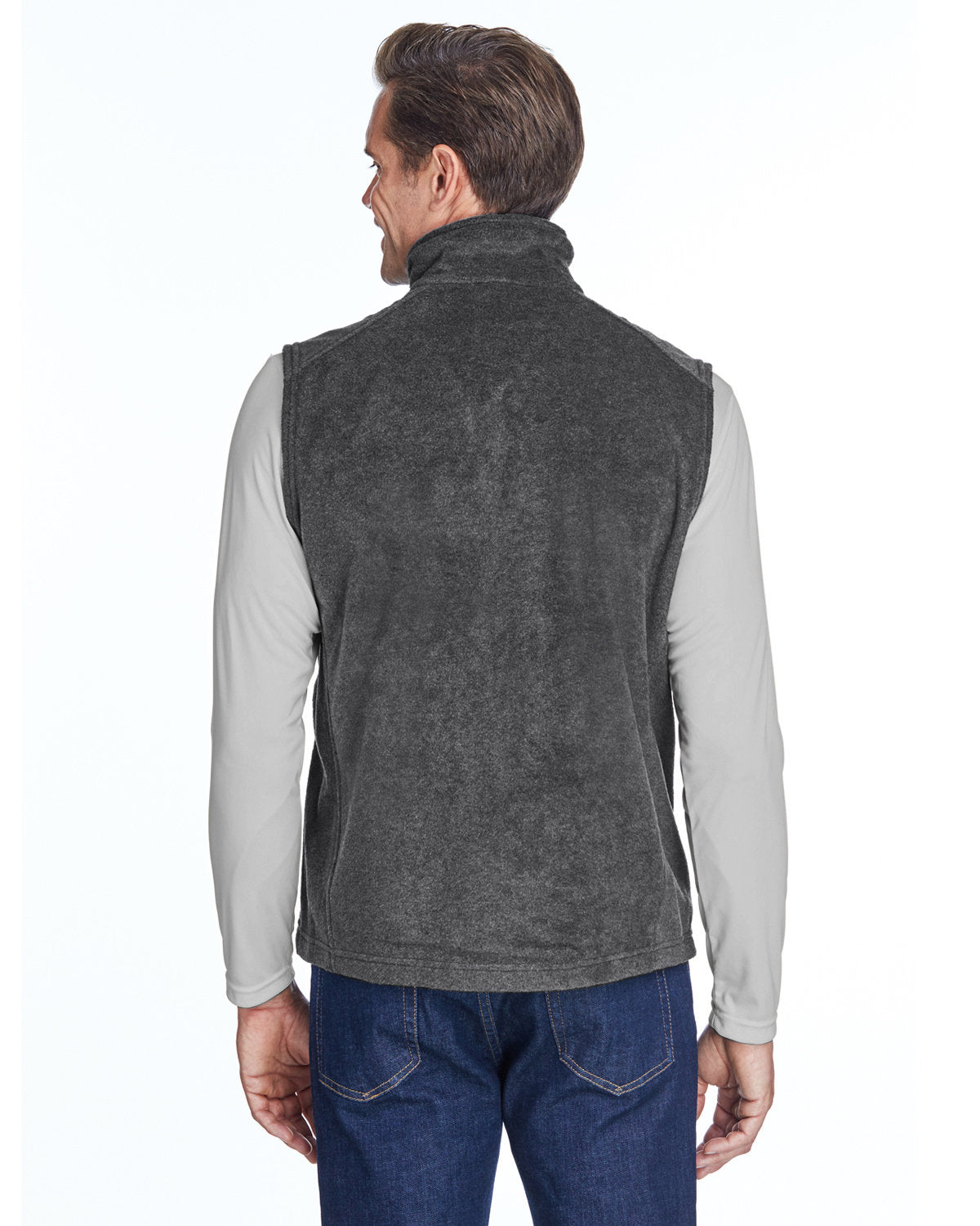 Columbia Steens Mountain Vest for Men - Lightweight, Water-Resistant, Charcoal Heather Outdoor Jacket for Hiking, Camping & Casual Wear