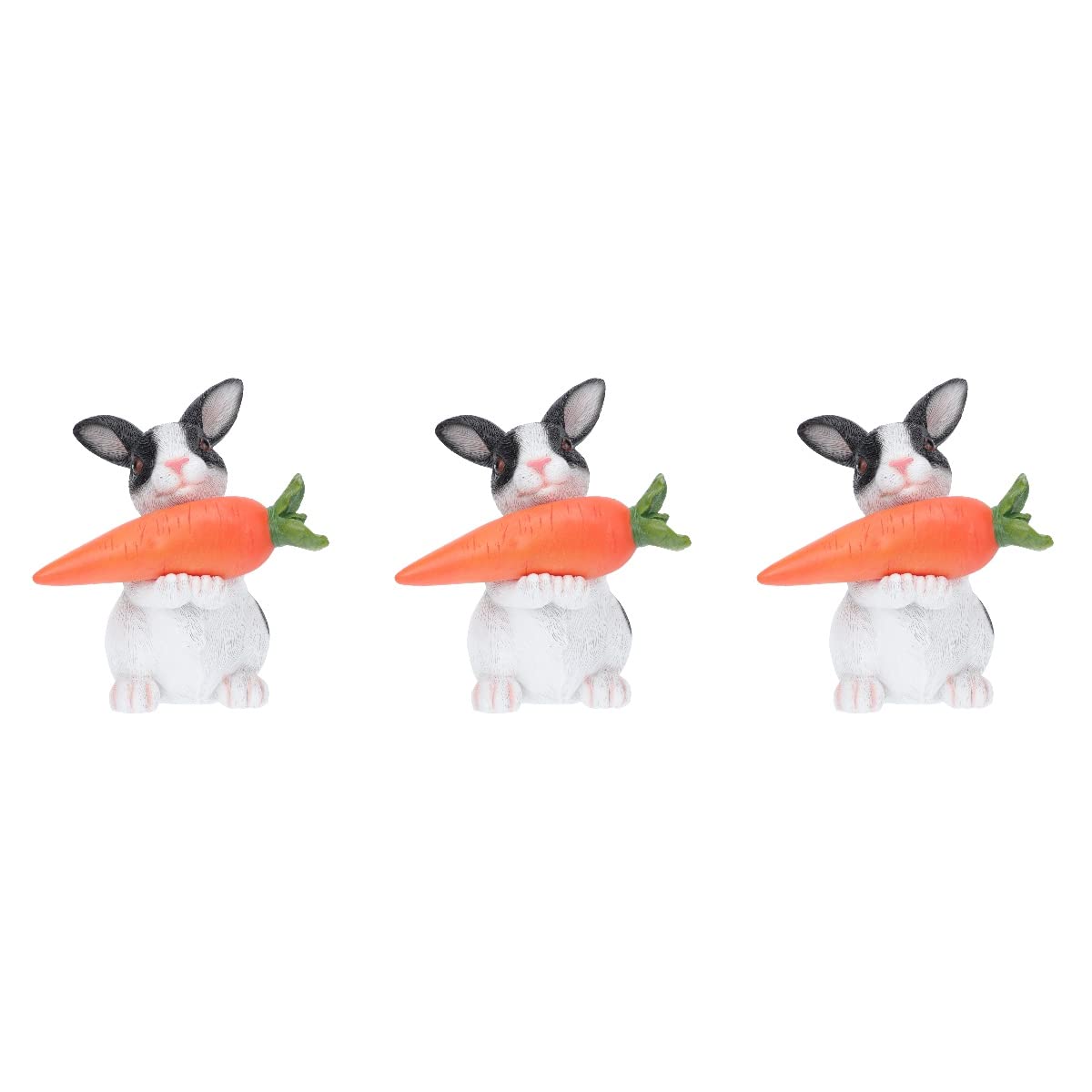 Happyyami 3-Piece Solar LED Bunny Garden Statues - Outdoor Rabbit Figurine Decor with Solar Powered Lights for Lawn, Patio, and Yard - Perfect for Garden Pathway, Backyard, and Landscape Decoration