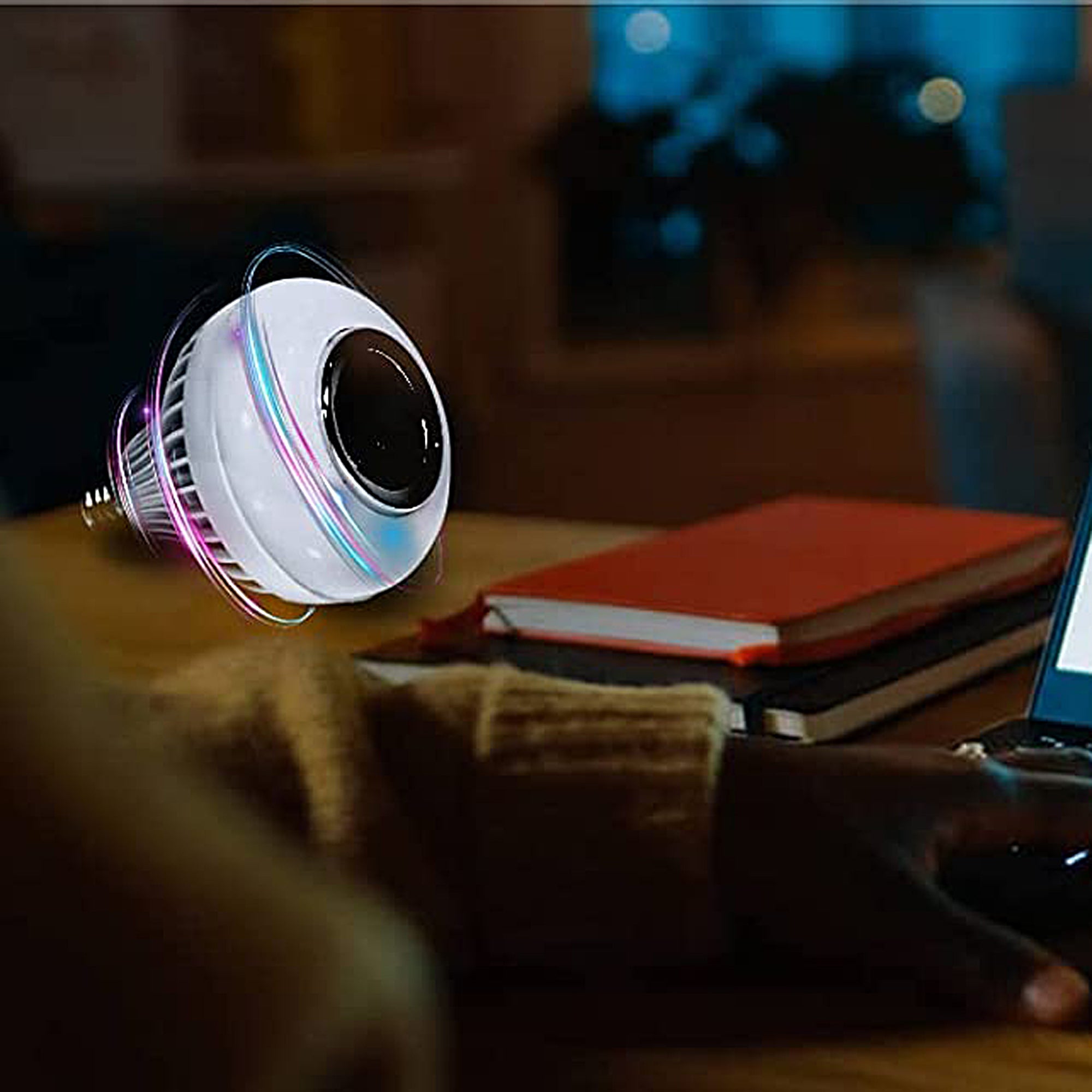 Smart LED Light Bulb with Bluetooth Speaker - E26 Base, Wireless RGB Color Changing Bulb, Remote Control - Perfect for Home Parties, Bedroom Ambiance & Outdoor Gatherings