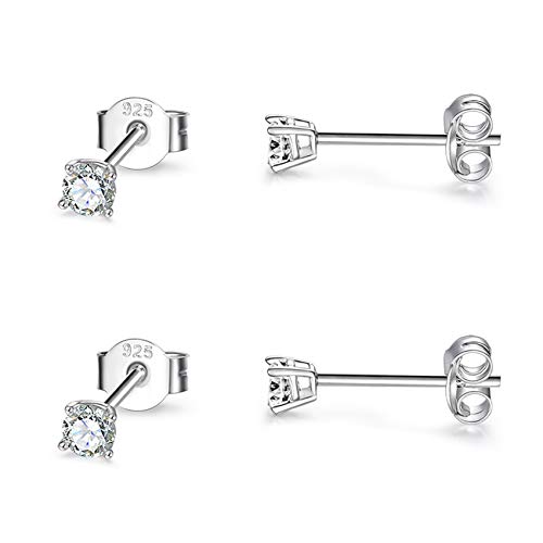 2 Pairs-CZ Earrings