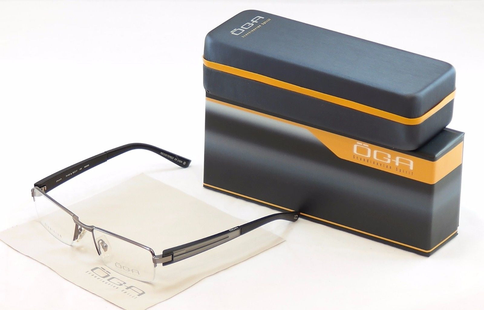 OGA Morel Eyeglasses Frame 74140 GG053 - Dark Gray Plastic & Metal French Style Eyewear (52-17-140) | Perfect for Reading, Work & Fashion Accessories