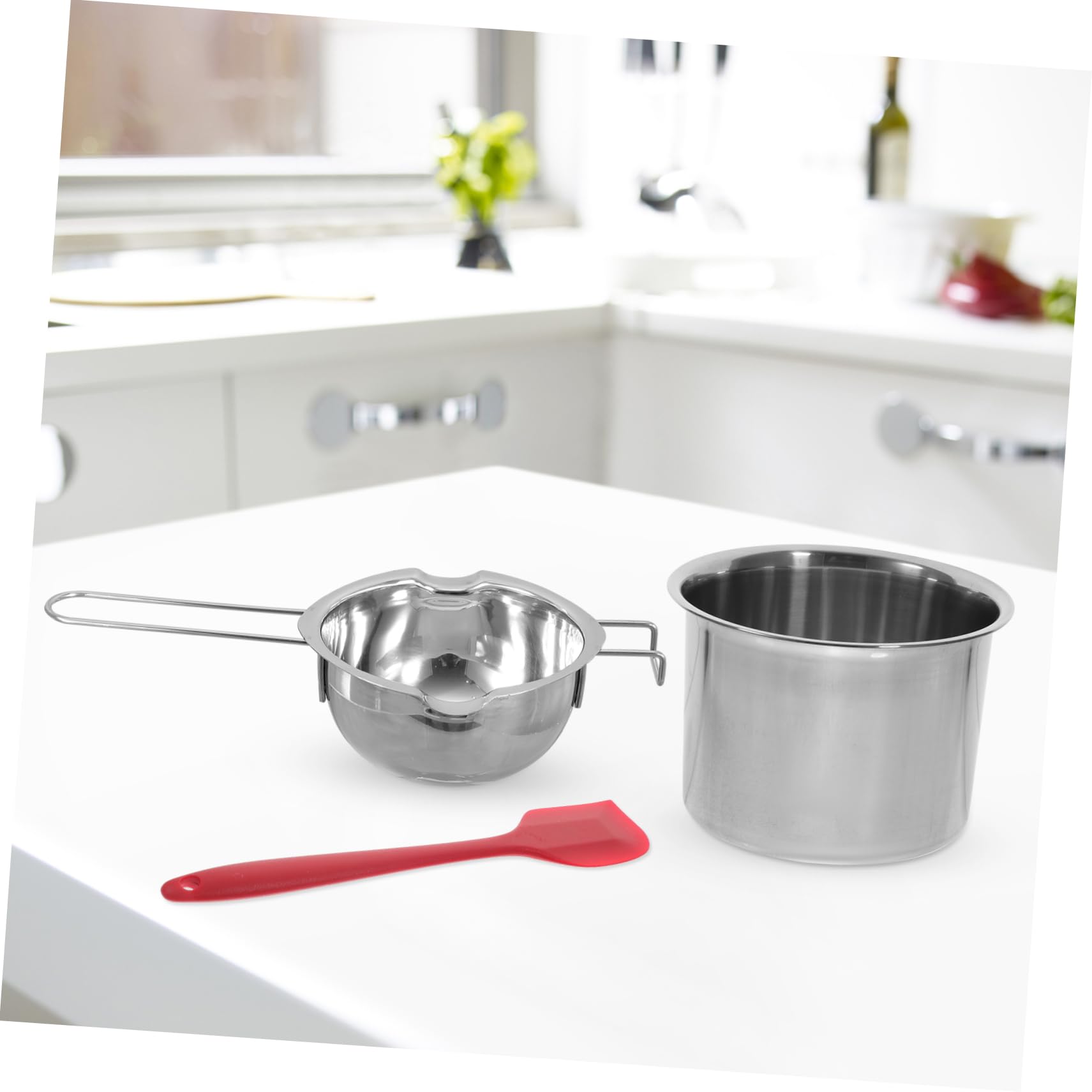 Stainless Steel Chocolate Melting Pot Set - Double Boiler for Cheese, Candle Wax, Sauce & Milk Warmer - Perfect for DIY Candles, Fondue, Baking & Crafting