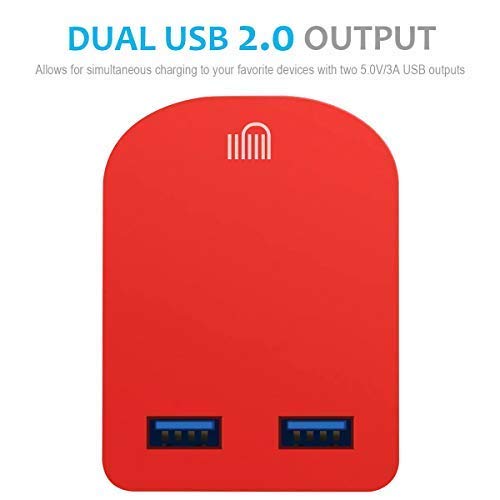 AMO 3-Port USB Wall Charger with Folding UK Plug - 3.1A 15W Fast Charging for iPhone, iPad, Samsung Galaxy, HTC, Windows Phone & Tablets | Perfect for Home, Office & Travel Charging