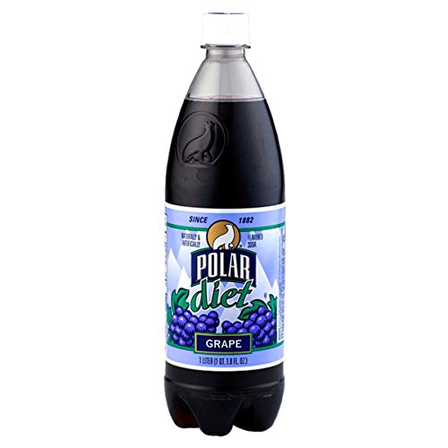 Polar Diet Grape Soda - 12 Pack of 1 Liter Plastic Bottles | Sugar-Free Grape Flavored Soft Drink | Perfect for Parties, BBQs & Healthy Refreshment