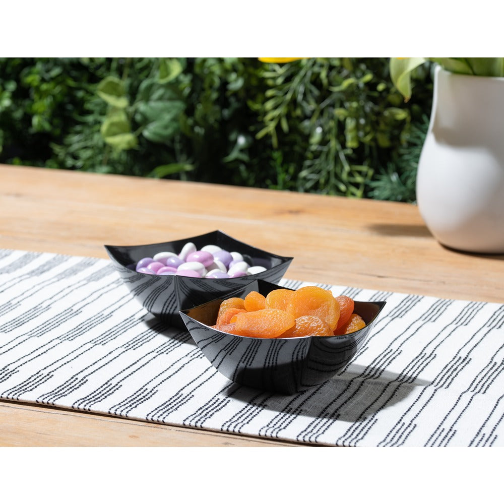 Square Black Serving Bowls - Set of 4 - Modern Dinnerware for Salads, Pasta, Snacks & Entertaining - Dishwasher Safe Kitchen Essentials