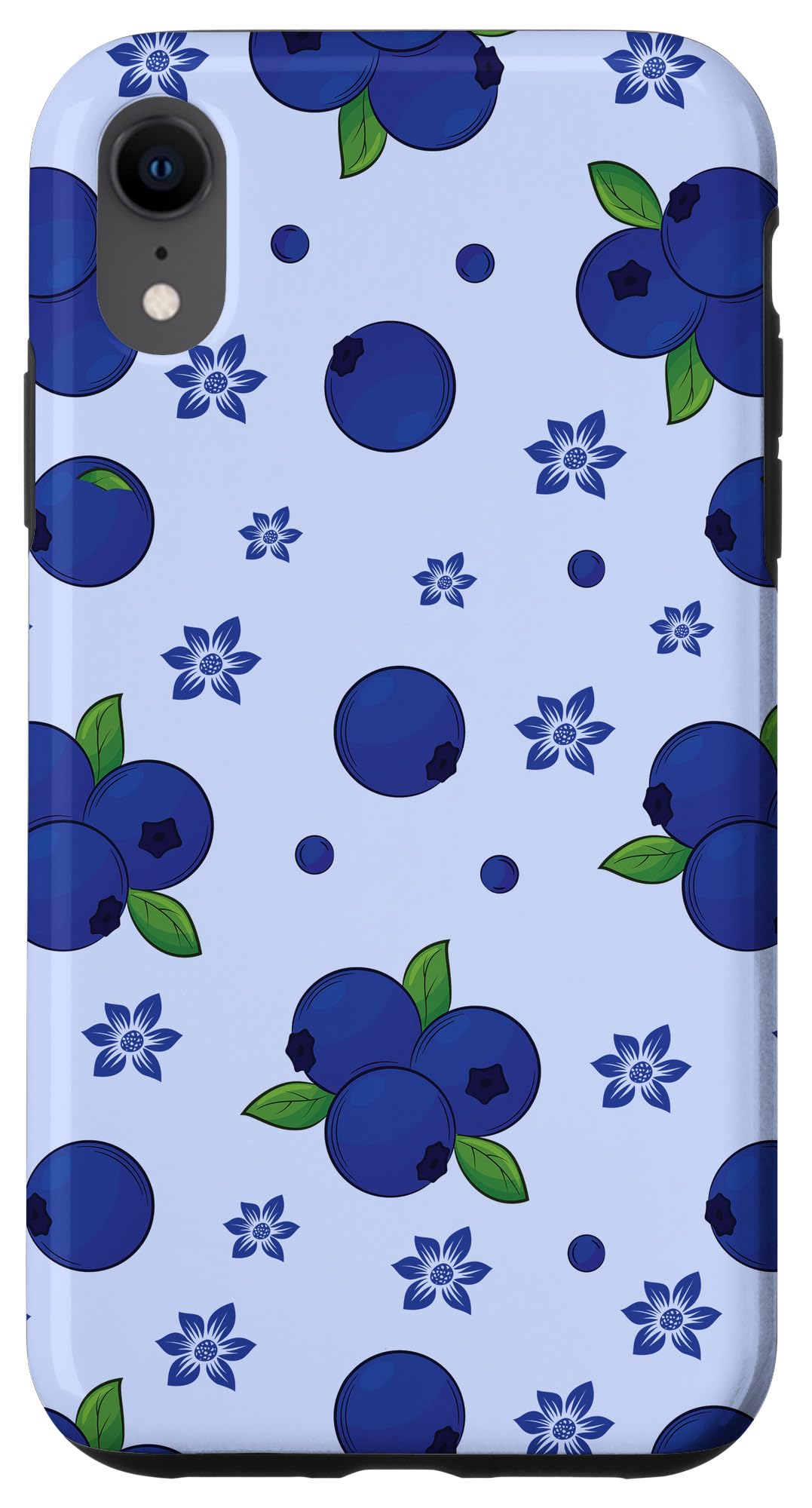 Premium iPhone XR Blueberry Fruit Pattern Case - Trendy Protective Cover for iPhone XR - Perfect for Daily Use, Travel & Outdoor Activities