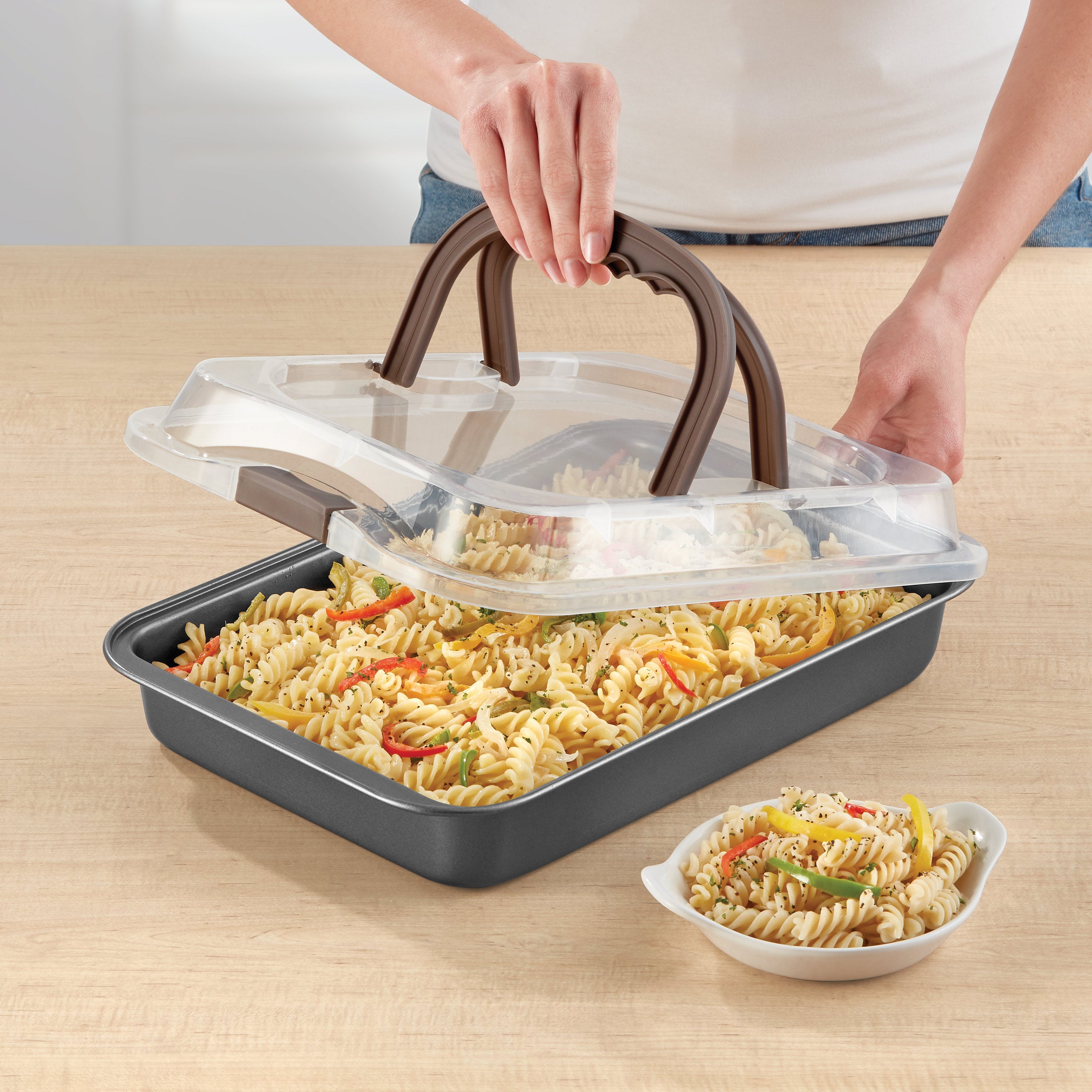 Non-Stick Make & Take Pan - Perfect for Baking, Cooking & Serving | Oven & Dishwasher Safe | Ideal for Casseroles, Lasagna & Desserts