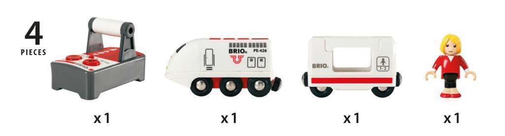 BRIO 63351000 Remote Control Train Set for Kids - Electric Toy Train with Wireless Remote - Perfect for Travel, Birthday Gifts & Indoor Playtime Fun