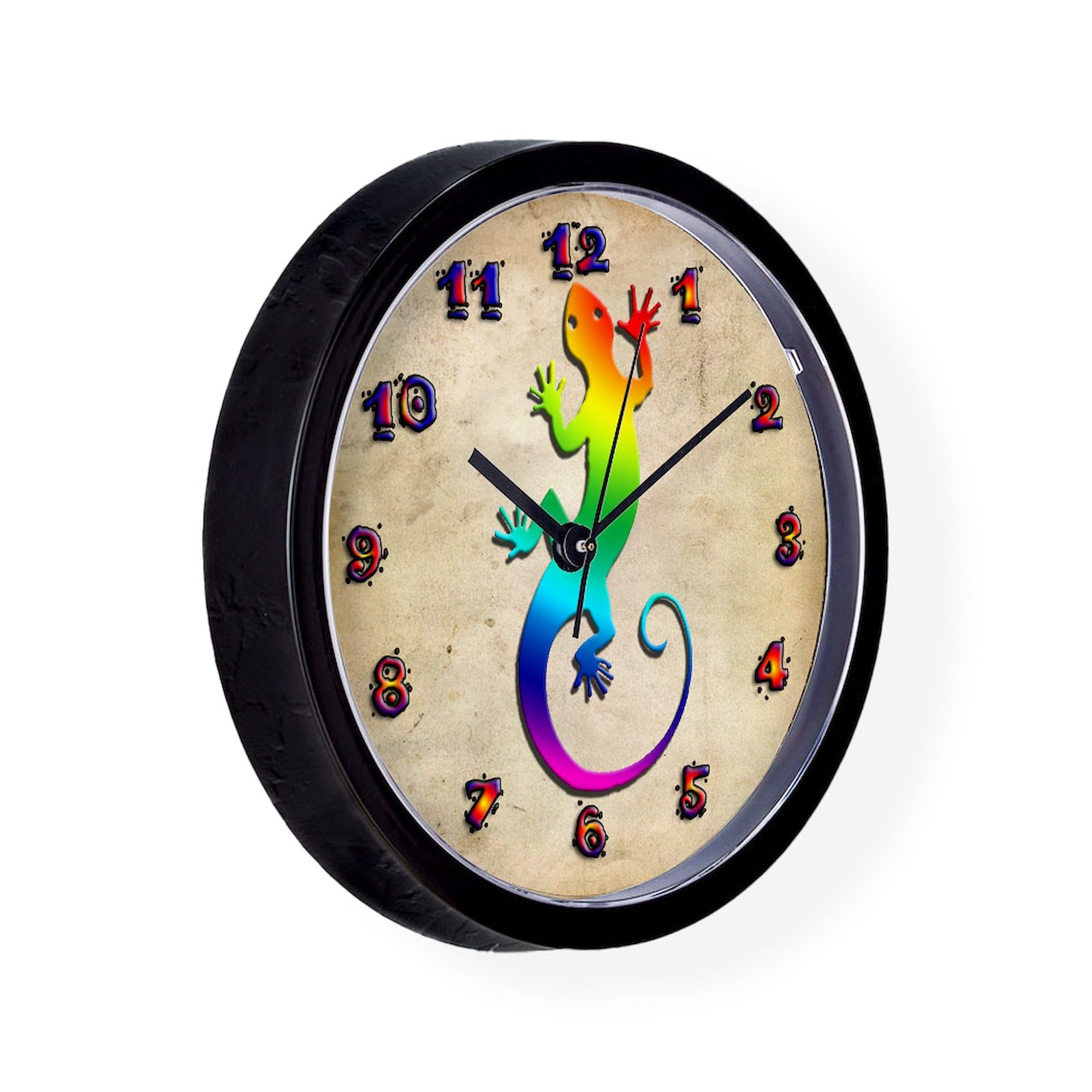 Rainbow Gecko 10 Inch Wall Clock - Unique Home & Office Decor for Living Room, Kitchen, Bedroom | Perfect Gift for Reptile Lovers & Nature Enthusiasts