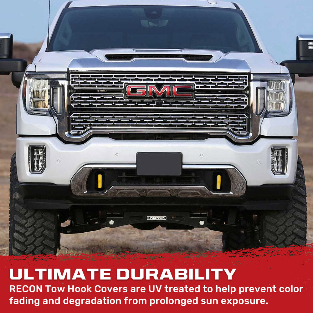 Chevy Silverado 2500/3500 Tow Hook Covers (2015-2025) - 2-Piece Silicone Set for Standard & LED Models - Multiple Colors - Durable Protection for Off-Roading & Towing
